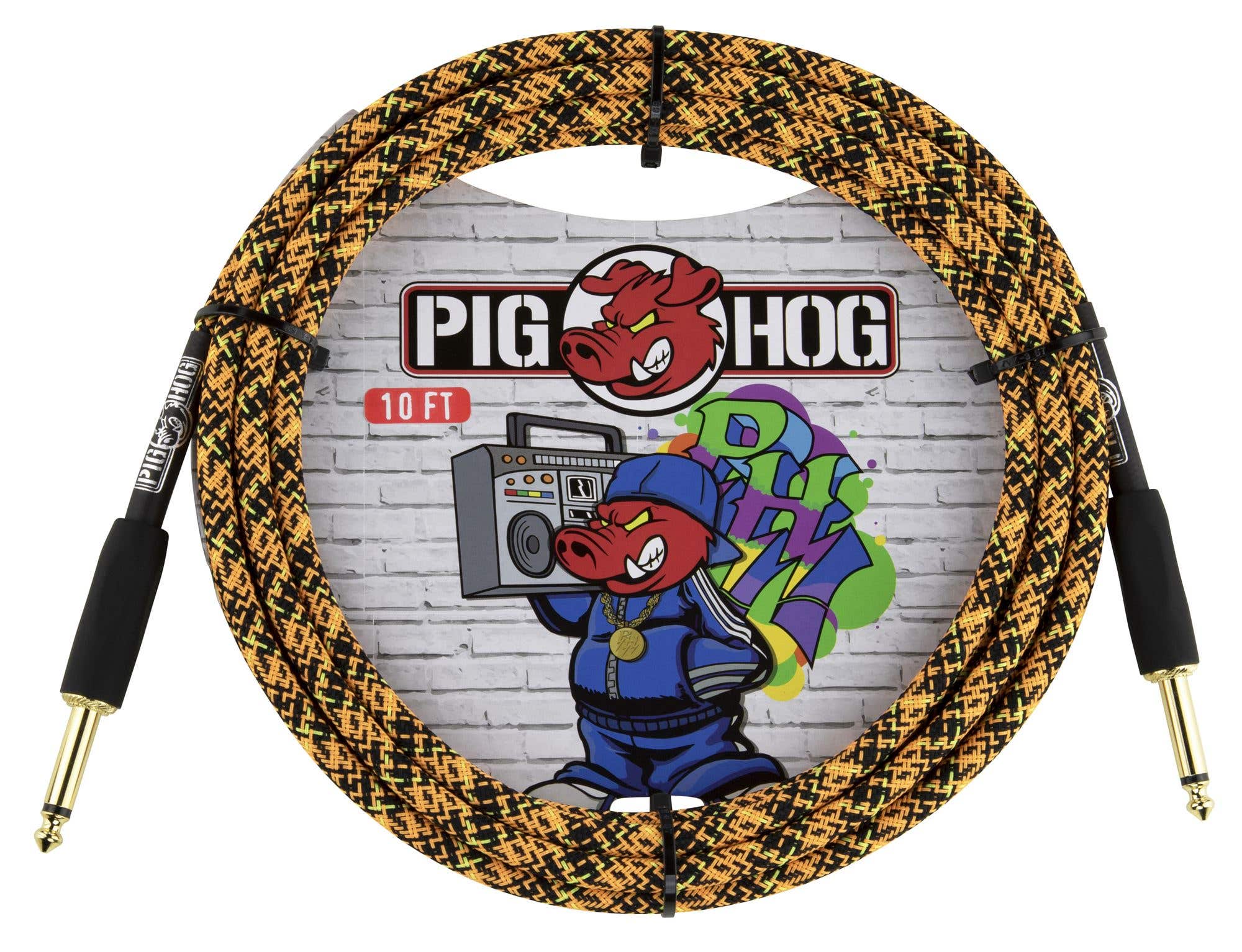 Pig Hog PCH10GOR Instrument Cable Orange Graffiti 10'