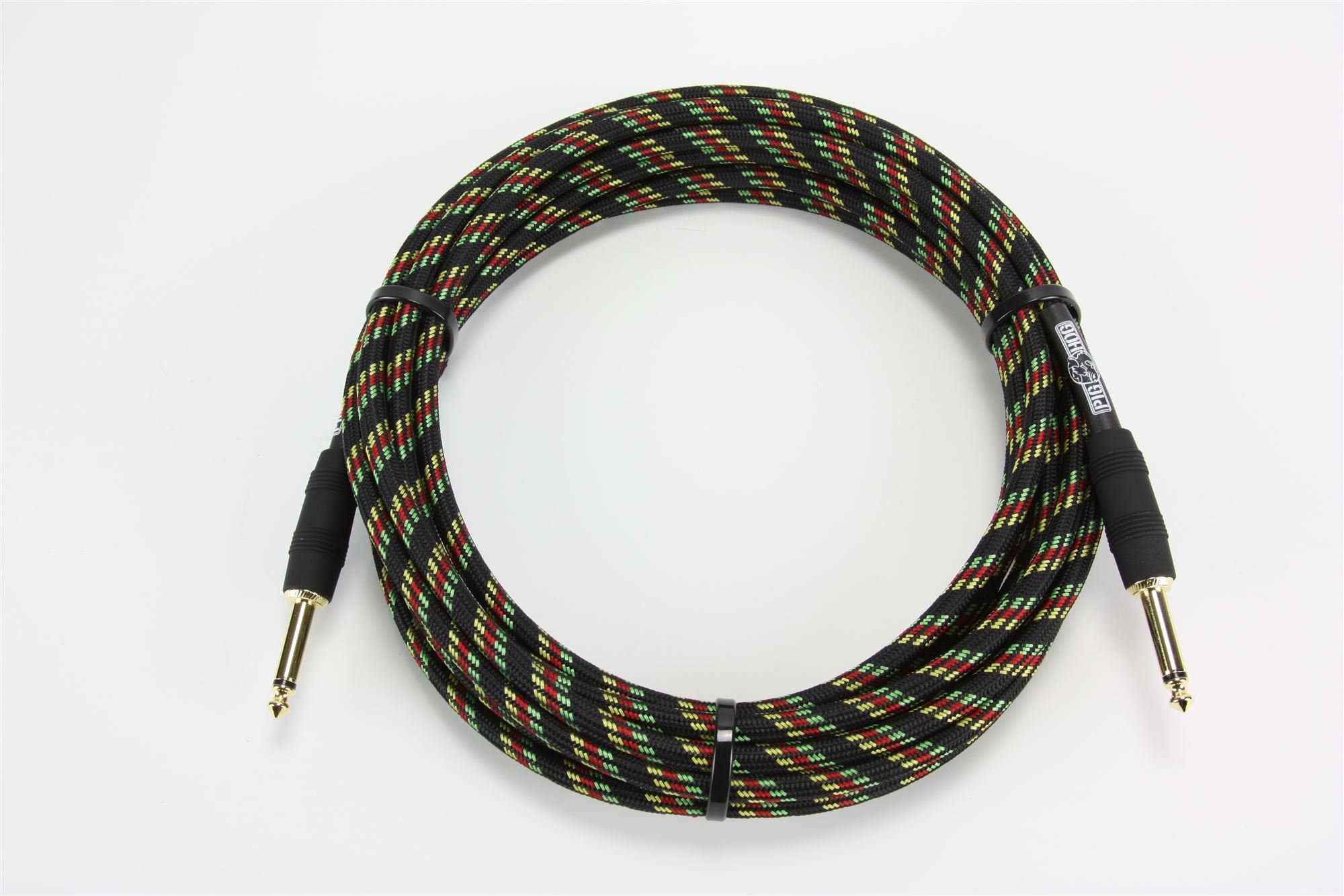Pig Hog PCH10RA Rasta Stripes Instrument Cable 10 foot