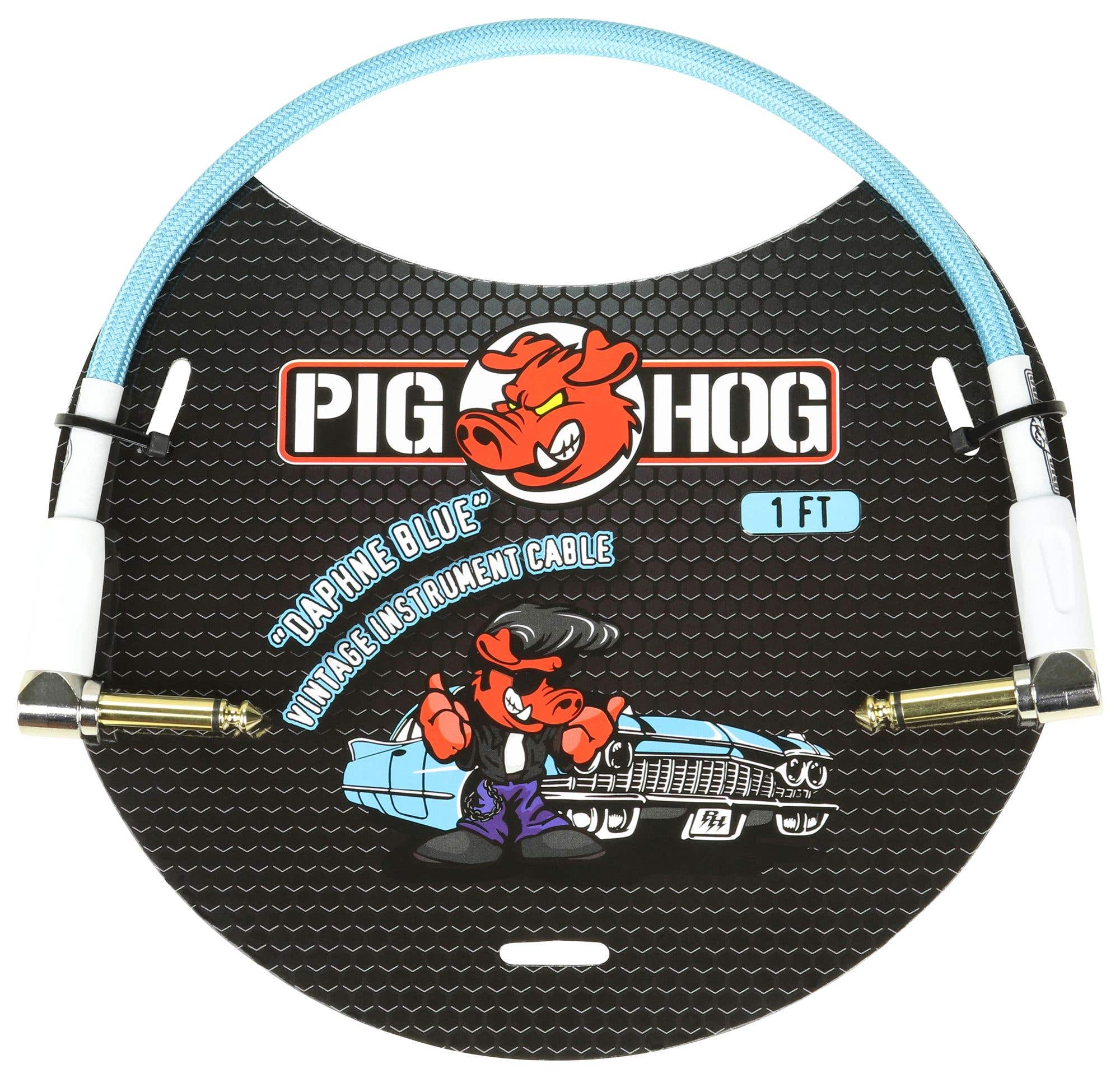 Pig Hog Daphne Blue Right Angled Patch Cable 1 Foot