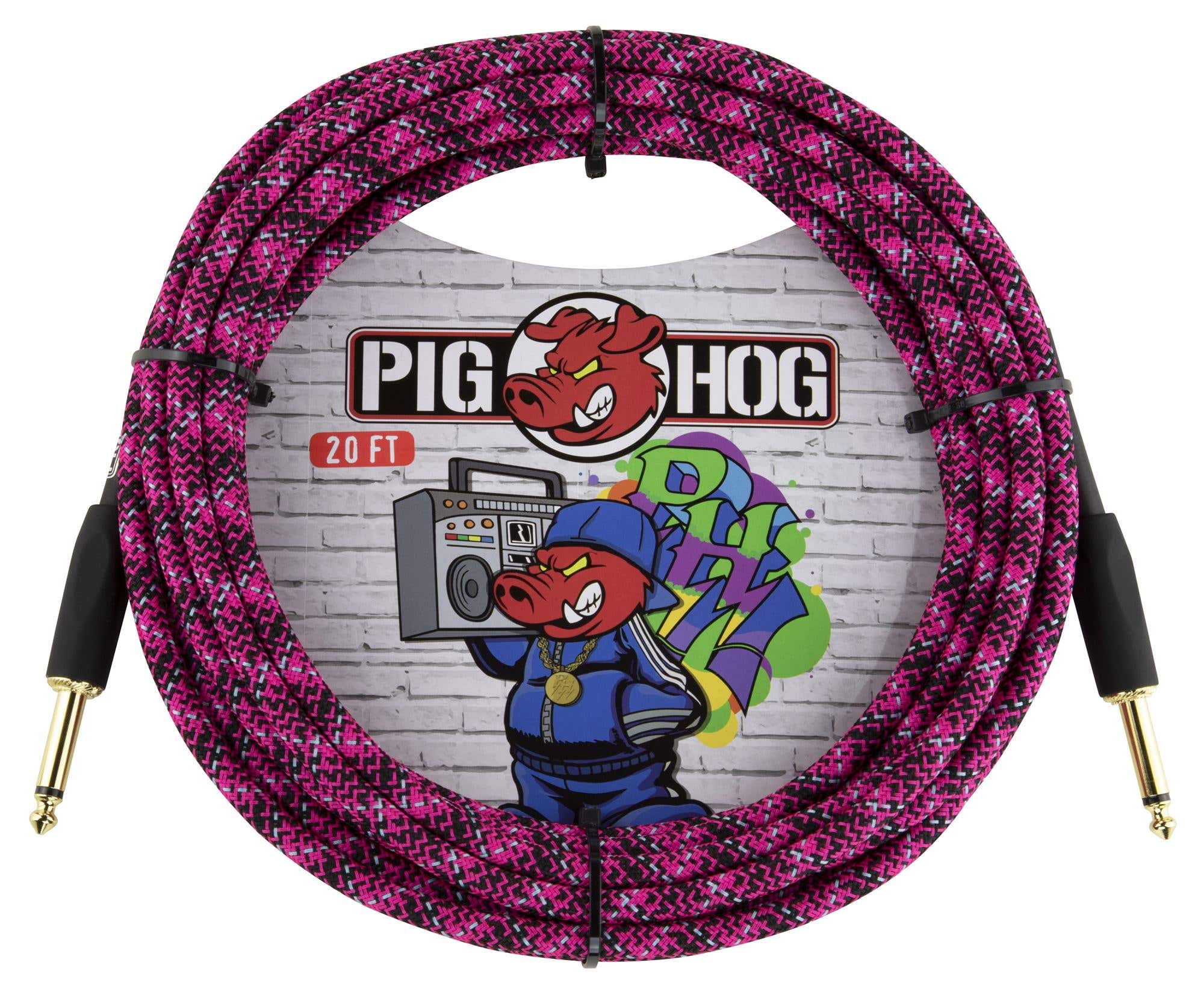 Pig Hog PCH20GP Instrument Cable Pink Graffiti 20'