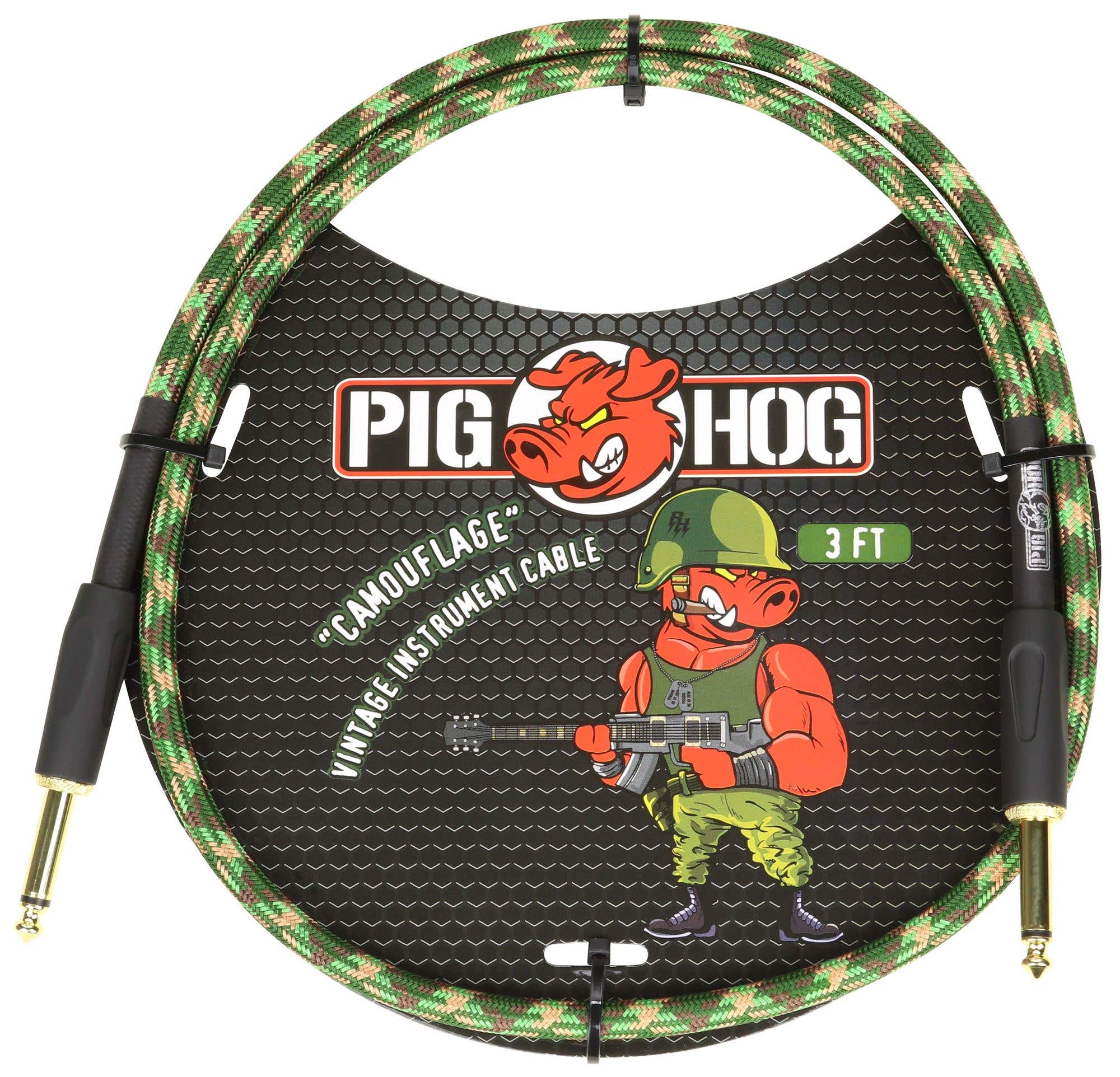 Pig Hog Camouflage Patch Cable 3 Foot