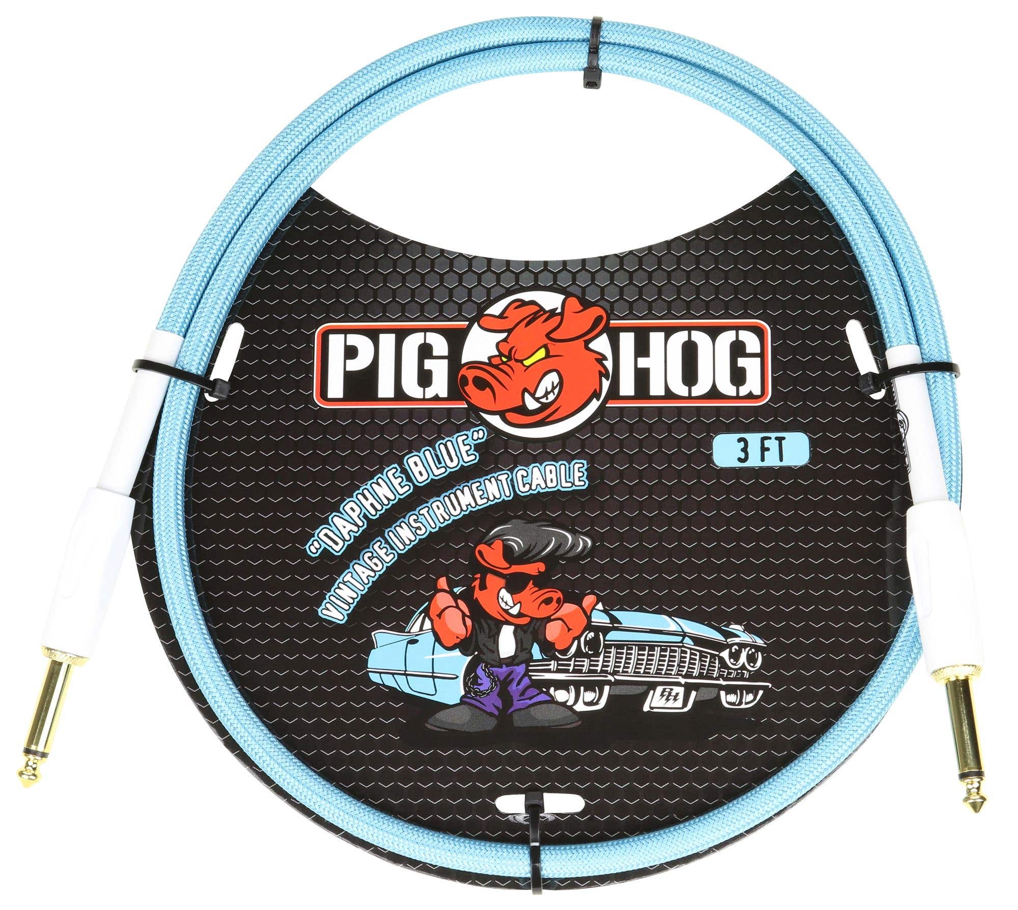 Pig Hog Daphne Blue Patch Cable 3 Foot