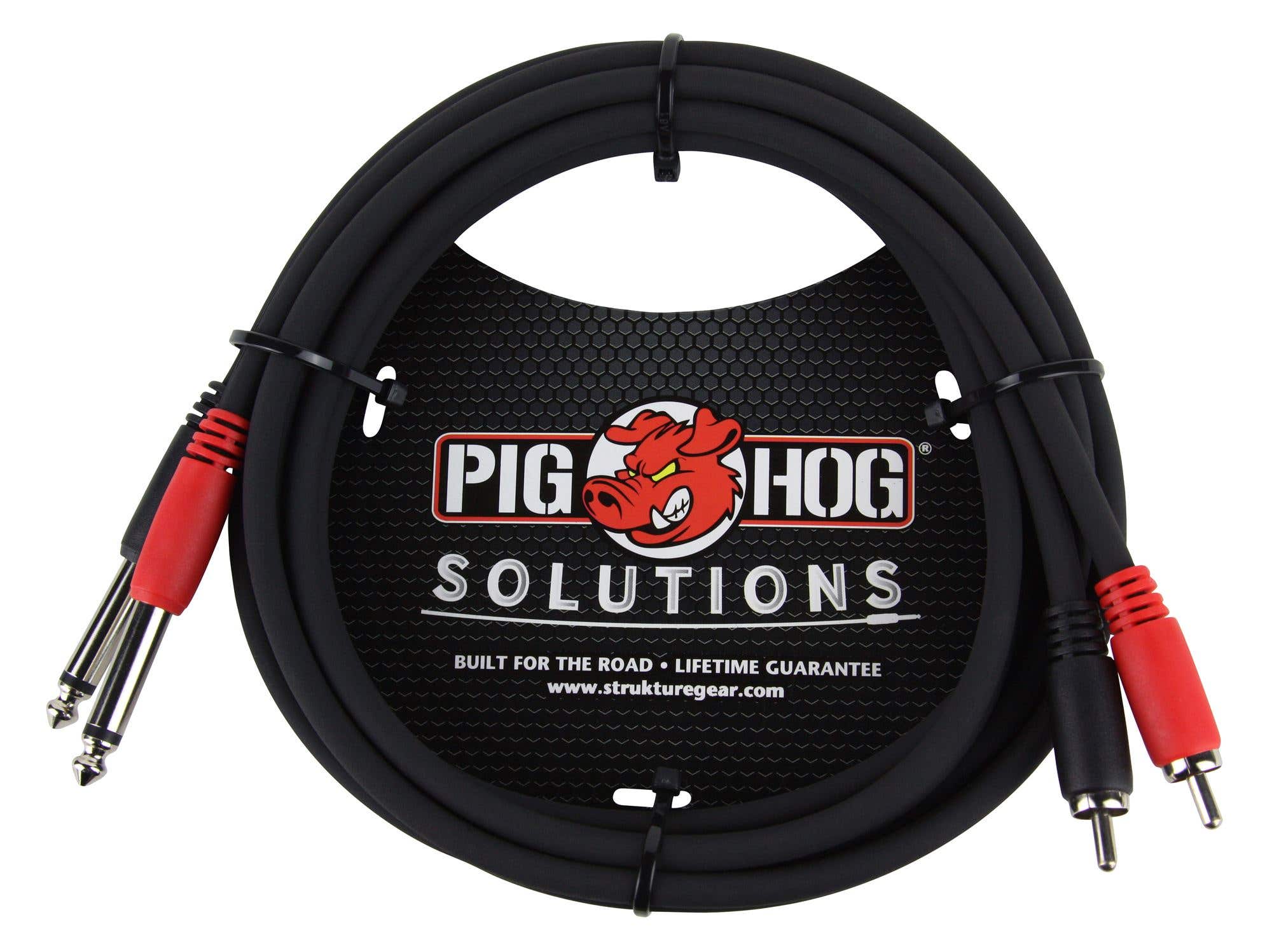 Pig Hog RCA to Quarter Inch Dual Cable 10ft