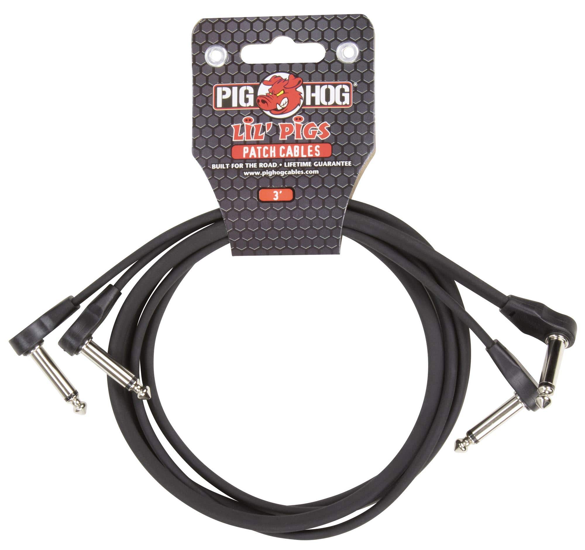 Pig Hog Lil' Pigs Low Profile Patch Cables 3ft 2 Pack