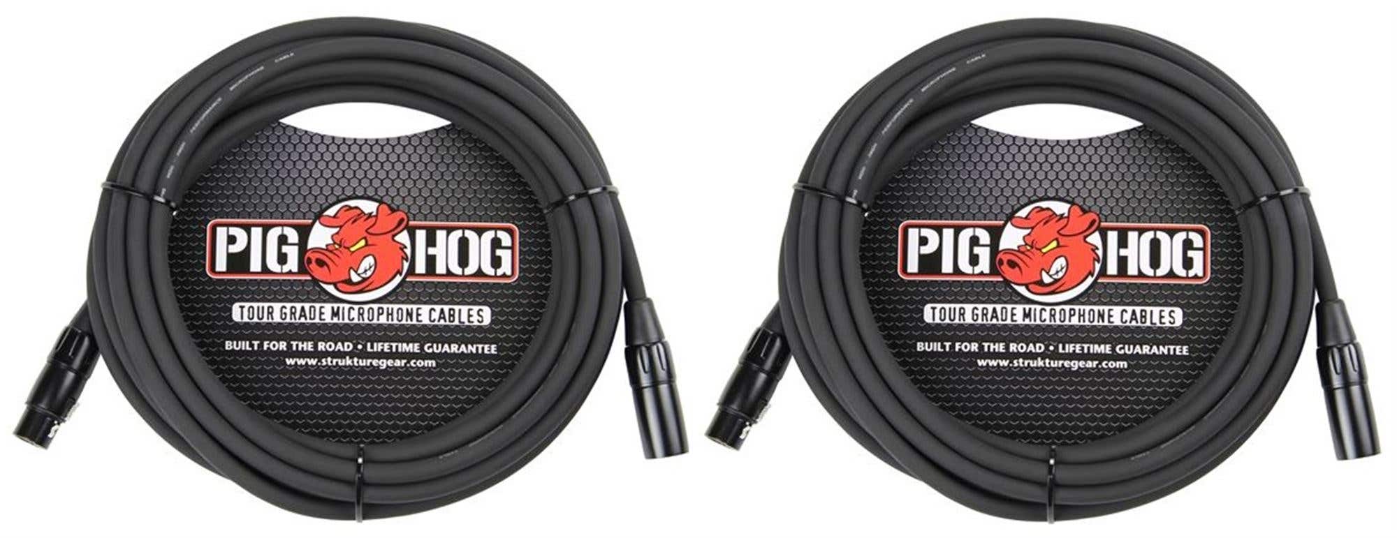 Pig Hog XLR Microphone Cable 25 Feet 2 Pack