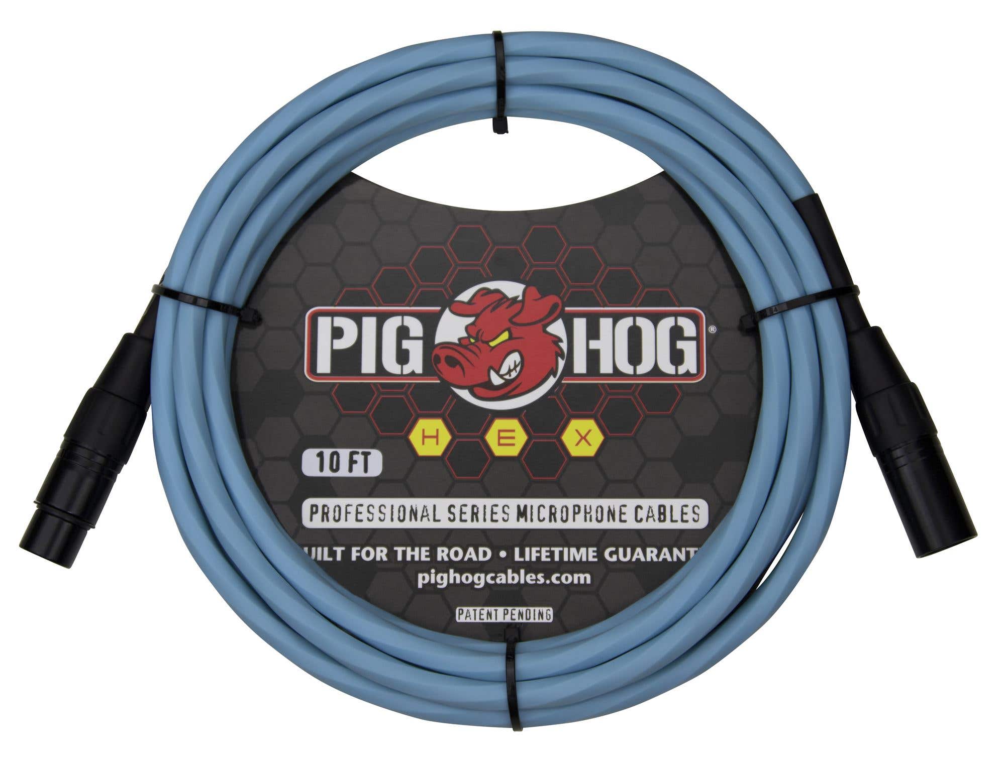 Pig Hog PHMH10DB Hex Series Mic Cable Daphne Blue 10 Feet