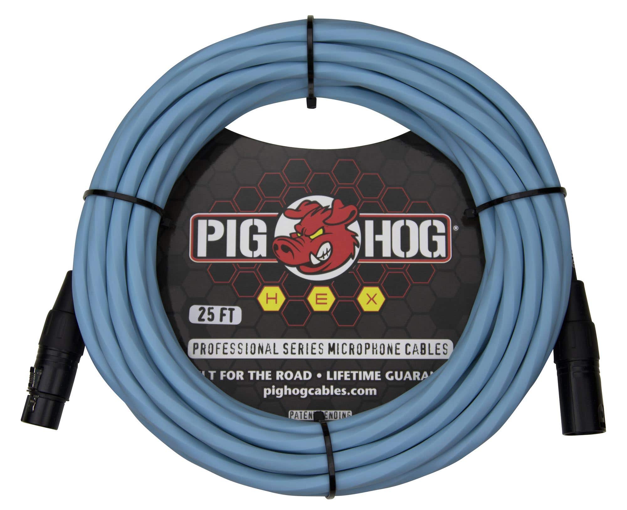 Pig Hog PHMH25DB Hex Series Mic Cable Daphne Blue 25 Feet