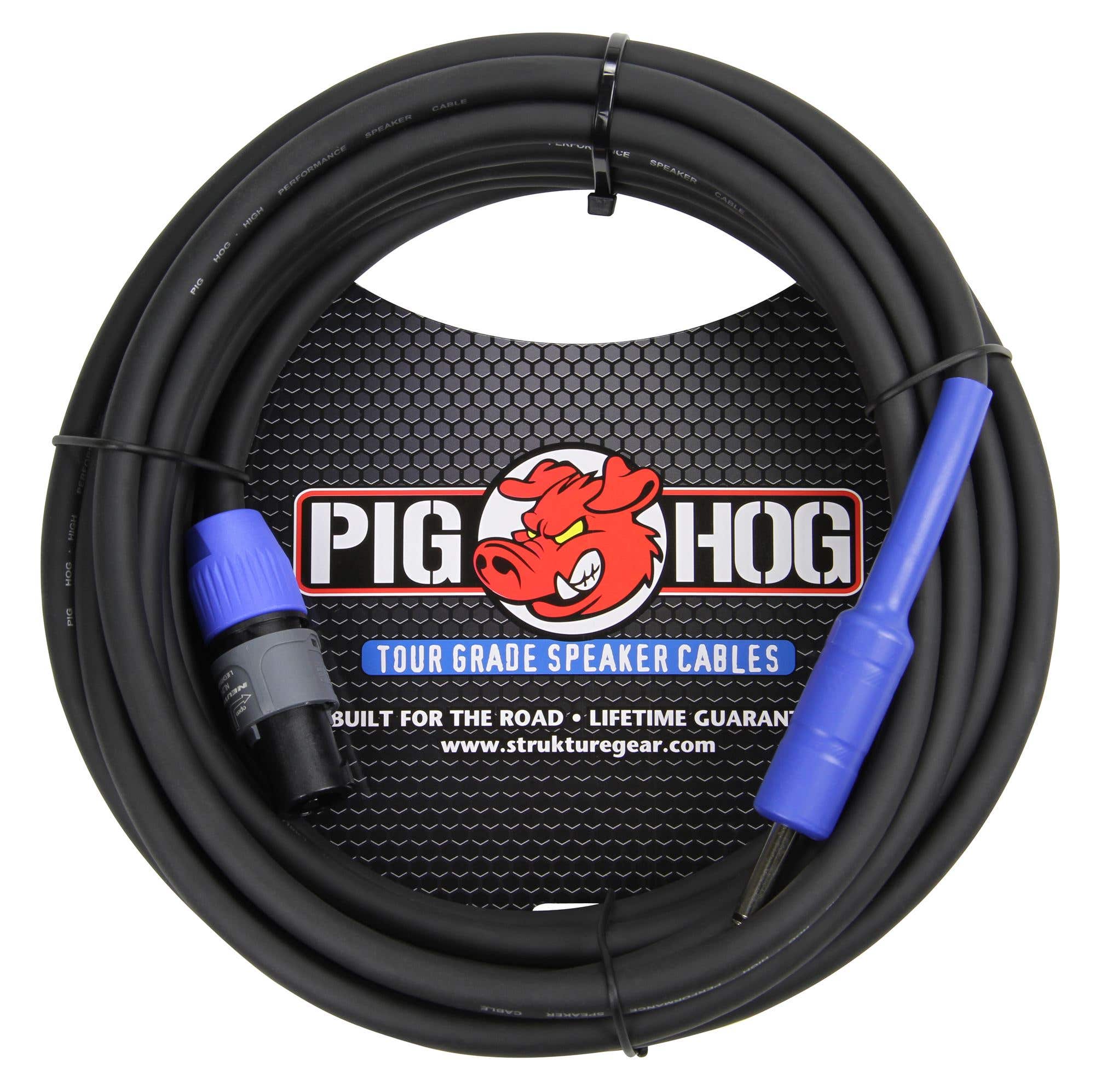 Pig Hog PHSC25S14 14 Gauge Speaker Cable Speakon to 1/4 Inch