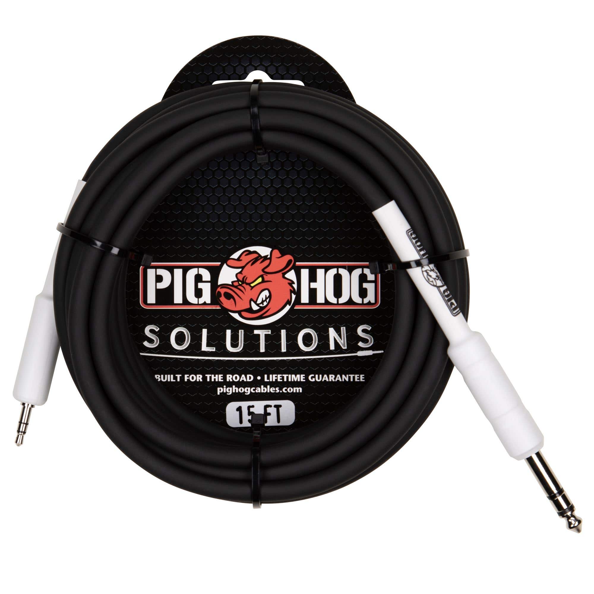 Pig Hog PX48J15 1/4" TRS to 1/8" Cable 15'