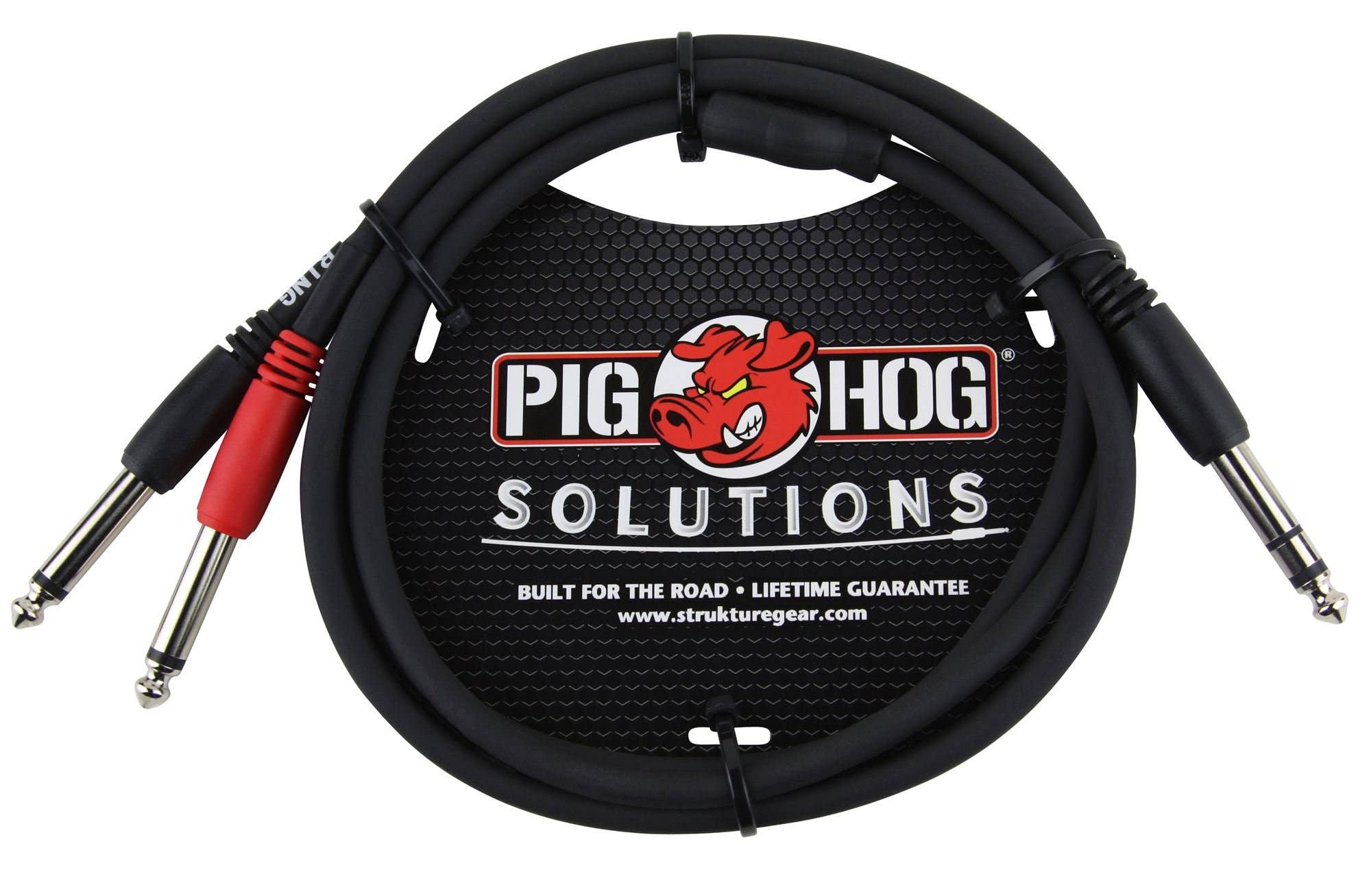 Pig Hog PYIC10 Dual TRS to 1/4 Insert Cable 10 Feet