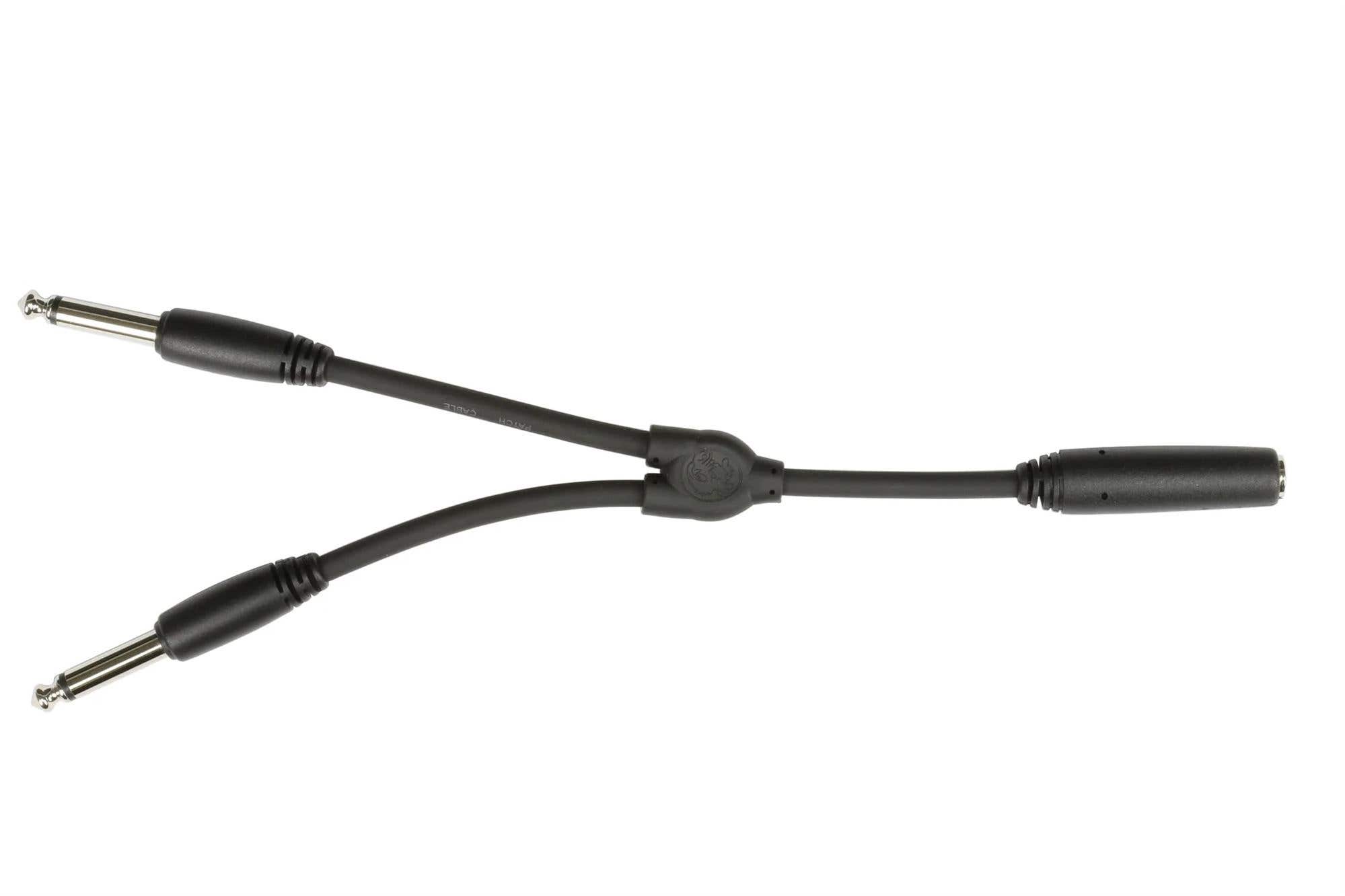 Pig Hog PY-M214F 6" Y Cable Mono 1/4"F to Dual Mono 1/4" M