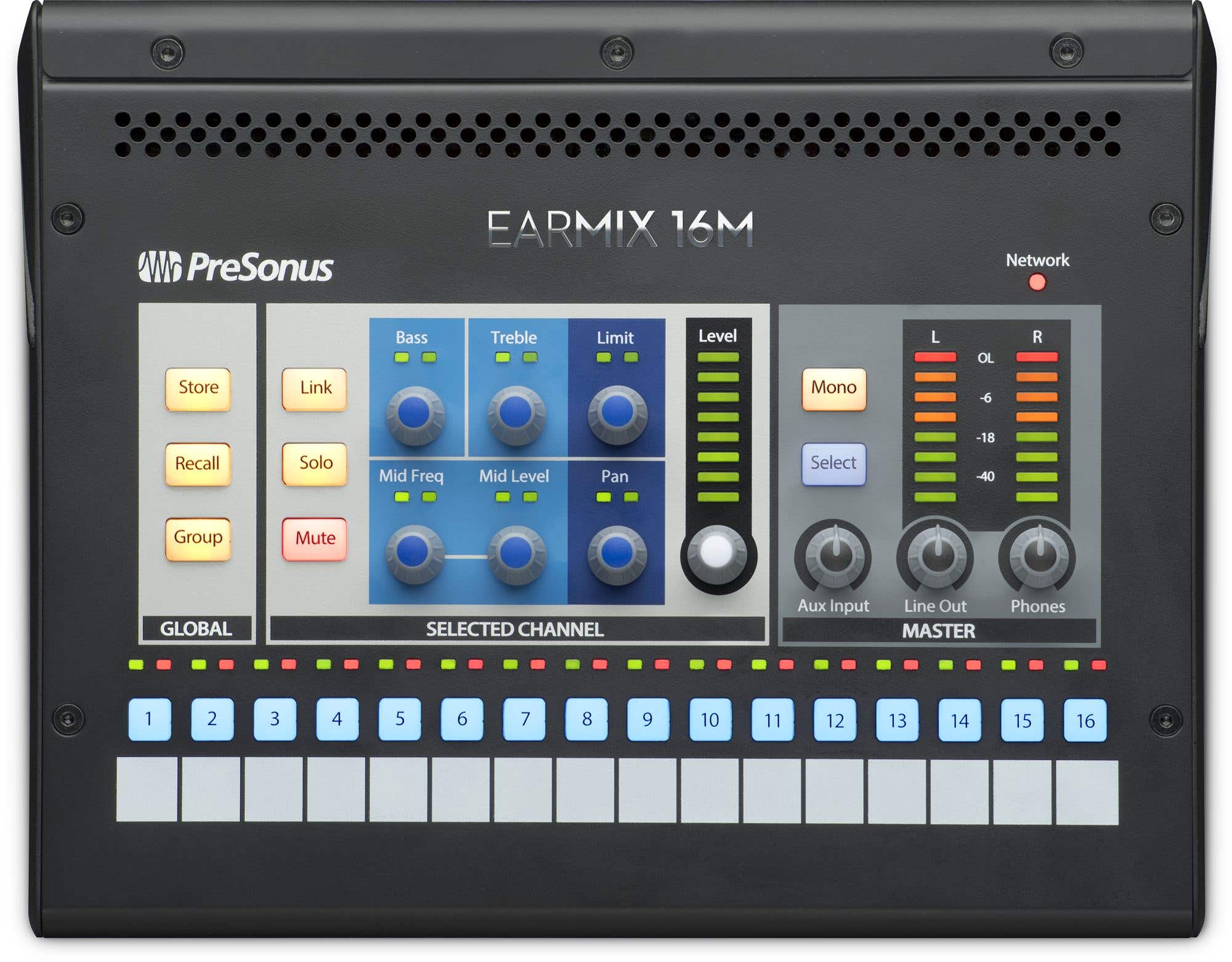 PreSonus EarMix 16M 16x2 AVB Networked Personal Monitor Mixer