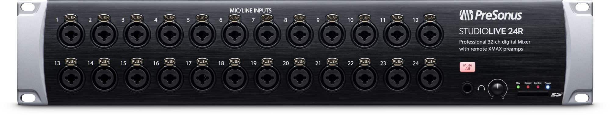 PreSonus StudioLive 24R 26x32 Digital Rack Mixer With 24 XMAX Preamps