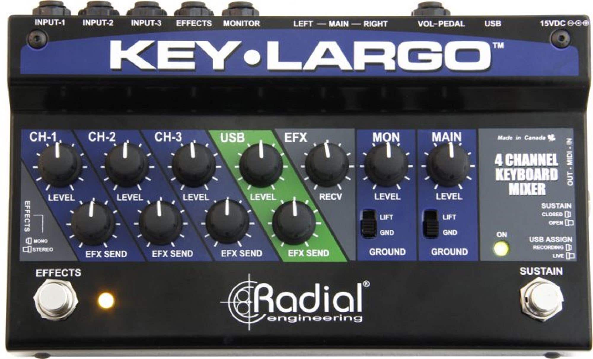 Radial Engineering Key Largo Stereo Keyboard Mixer