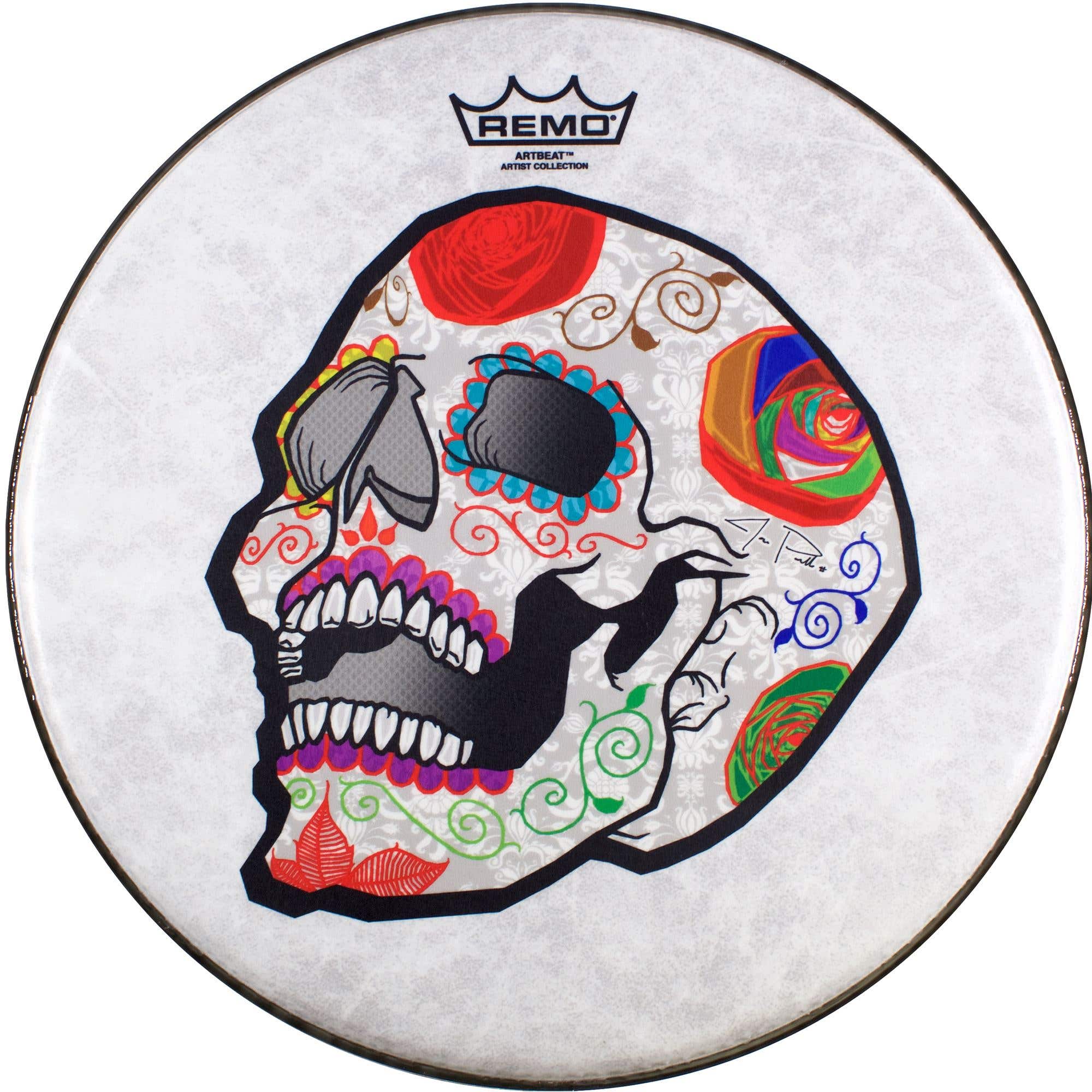 Remo Artbeat Candy Skull Drumhead 14 Inch Jose Pasillas