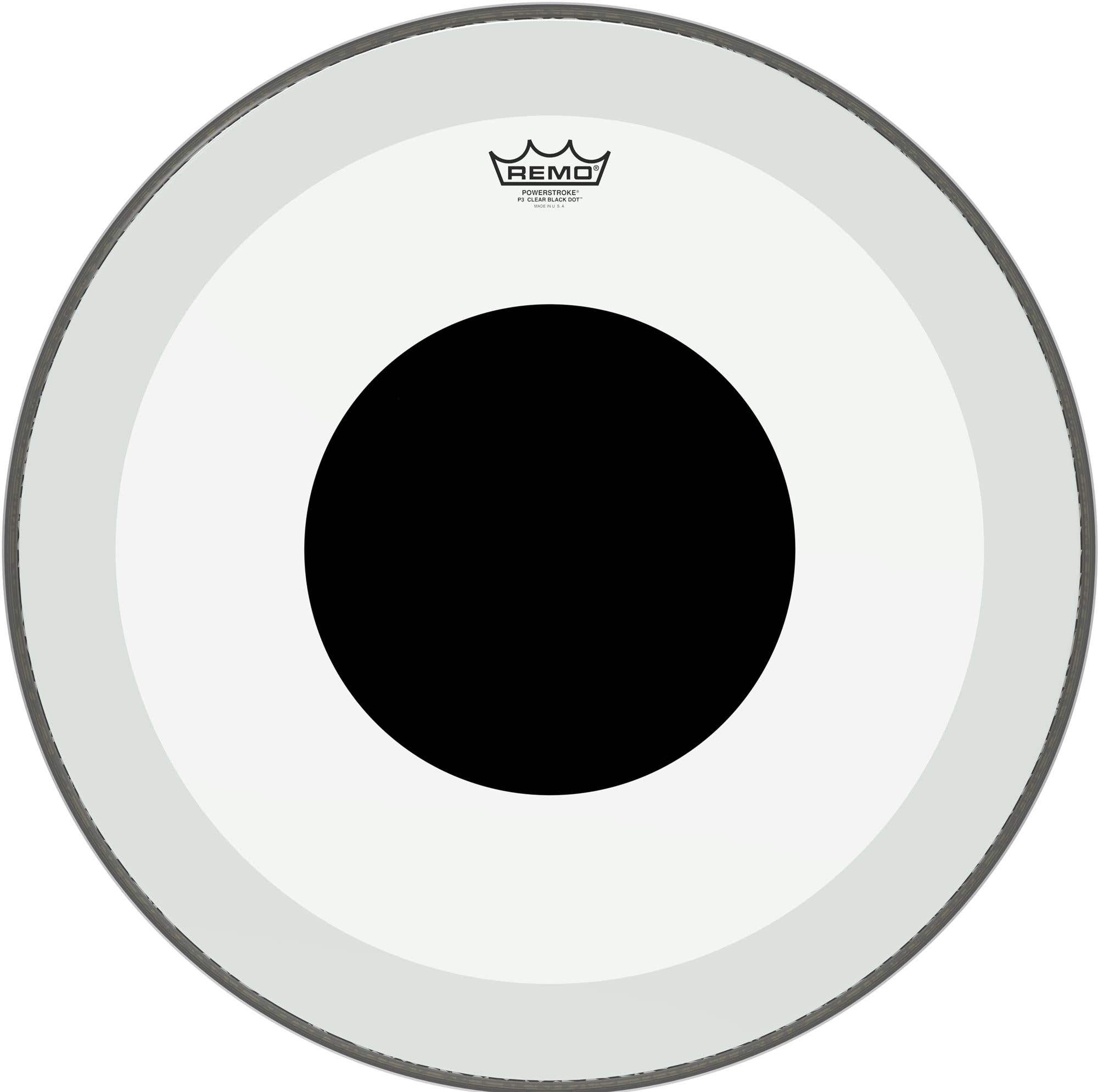 Remo Powerstroke 3 Clear Black Dot Bass Drum Head