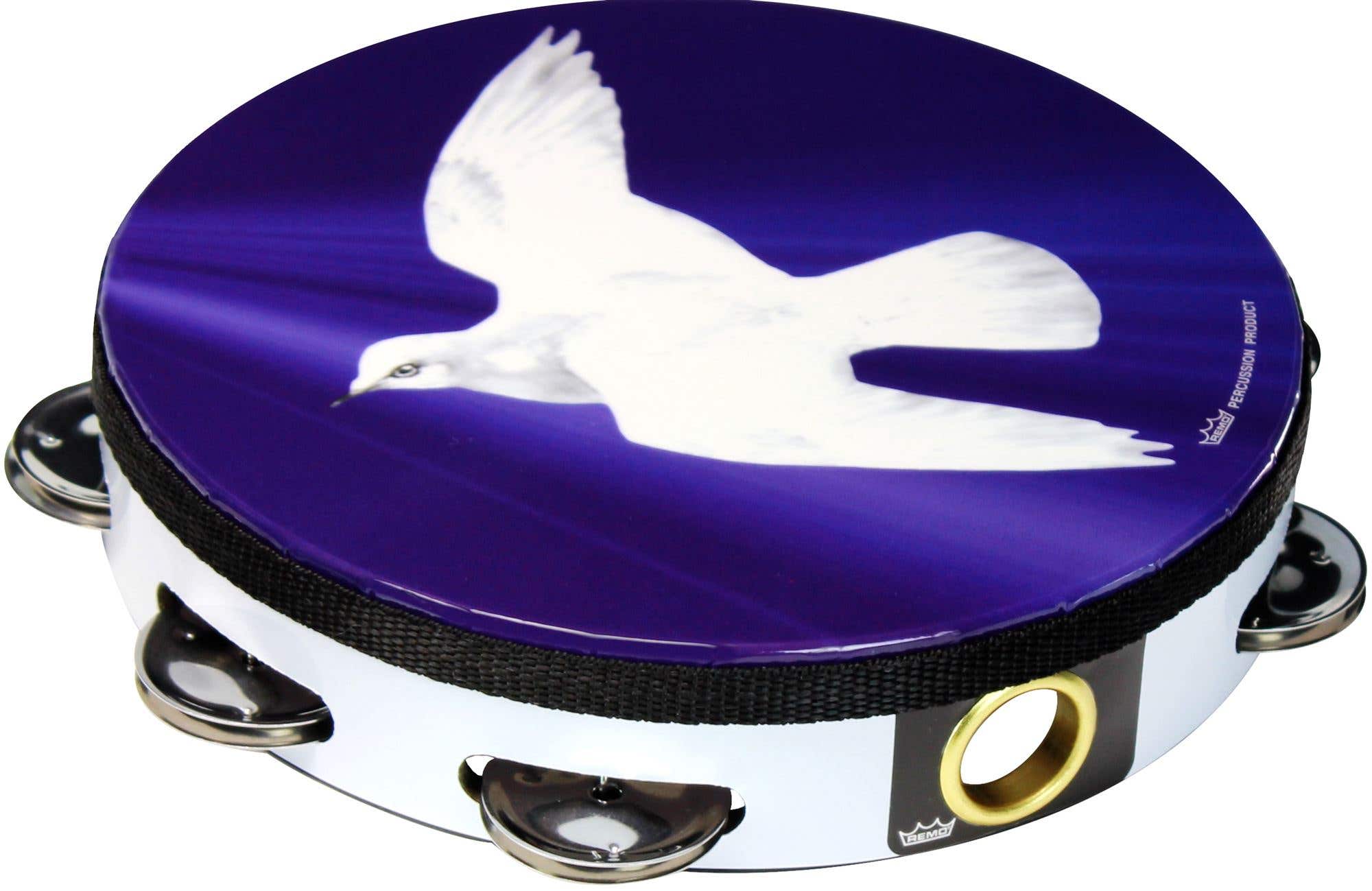 Remo Tambourine 8 In 8x1 Row Religious Dove Graph