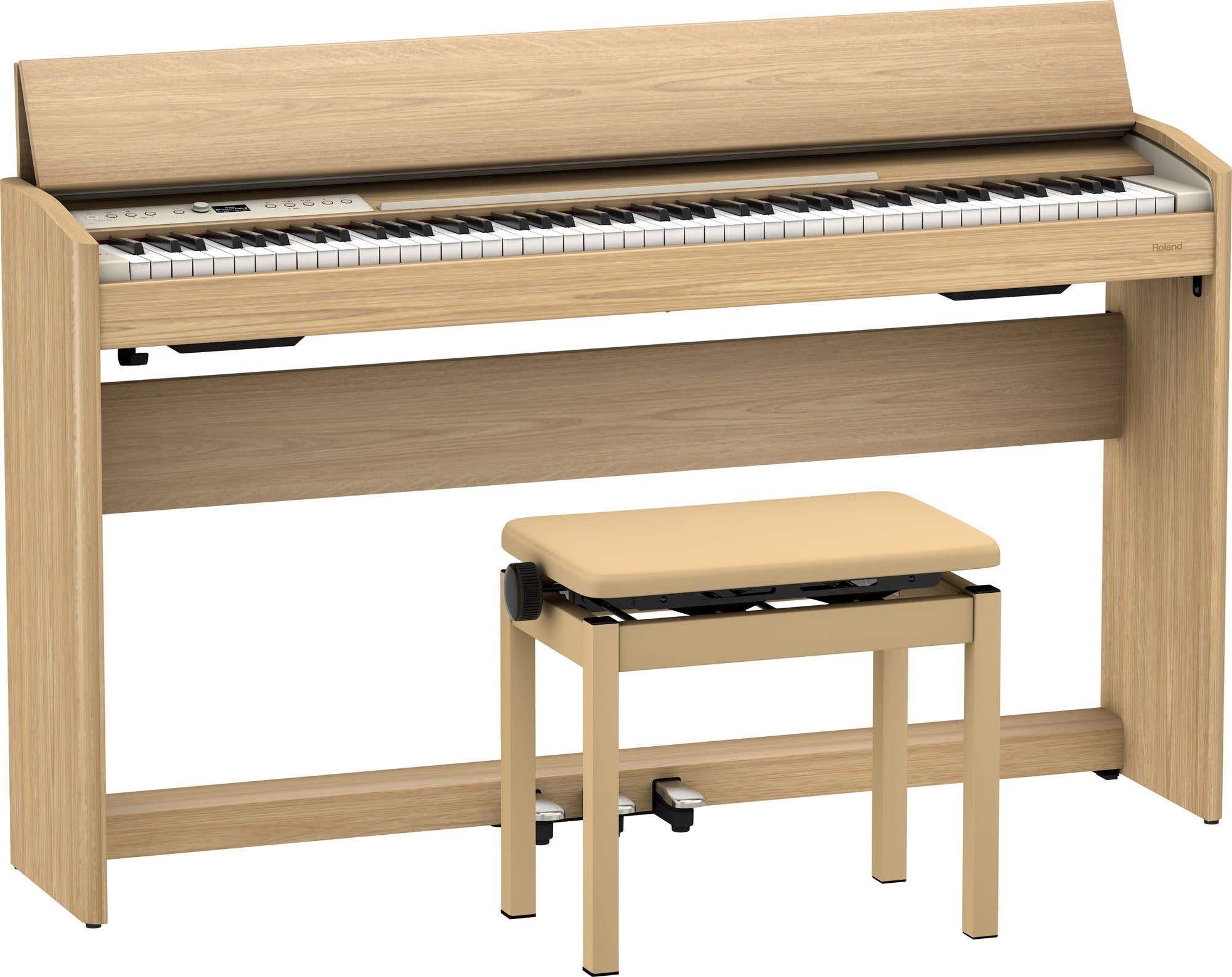 Roland F701 Digital Home Piano in Light Oak