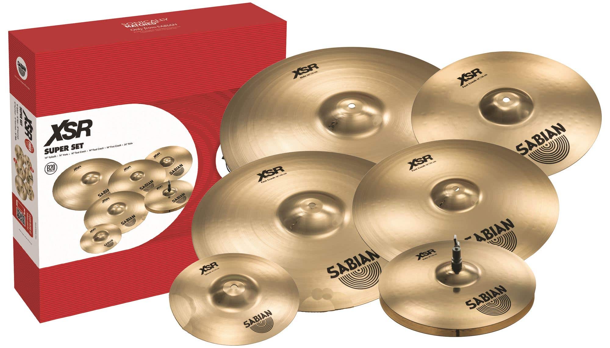 Sabian XSR5007SB Super Cymbal Set with 10"; Splash and 18" Fast Crash