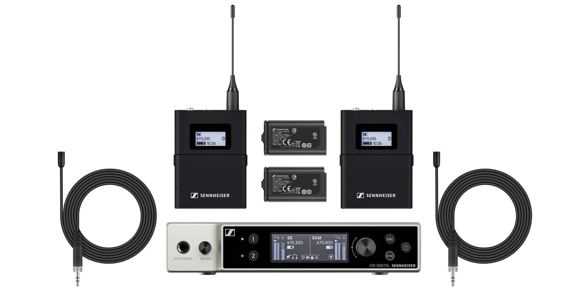 Sennheiser EW-DX eVolution Digital Dual MKE-2 Lavalier Set Group Q1-9