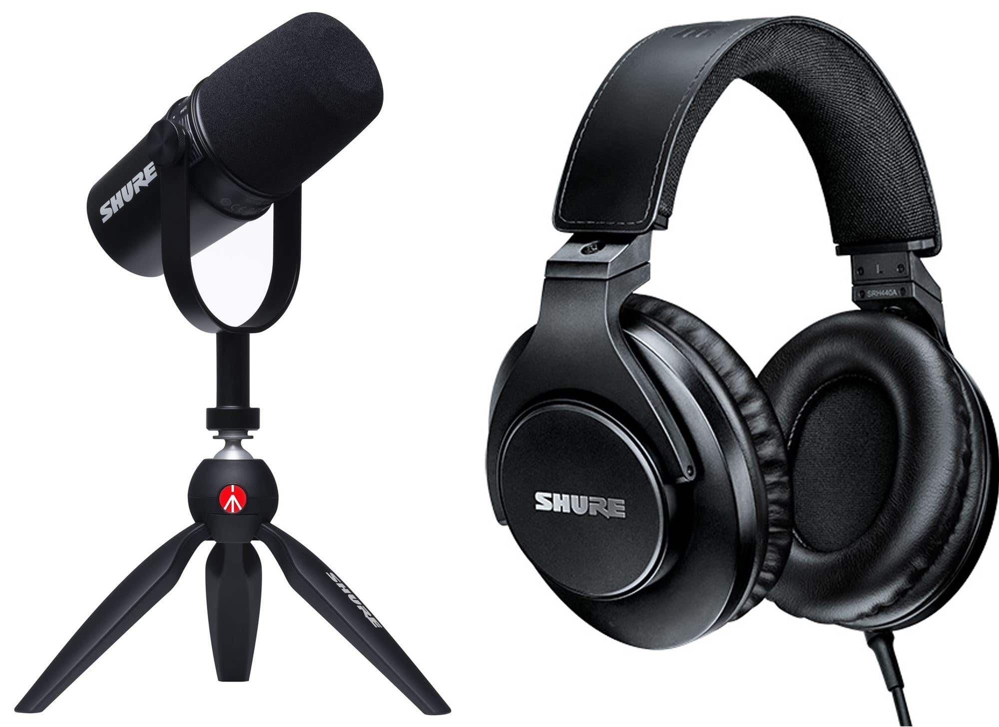 Shure MV7-K-BNDL Recording Kit MV7 USB Mic With Tripod Stand