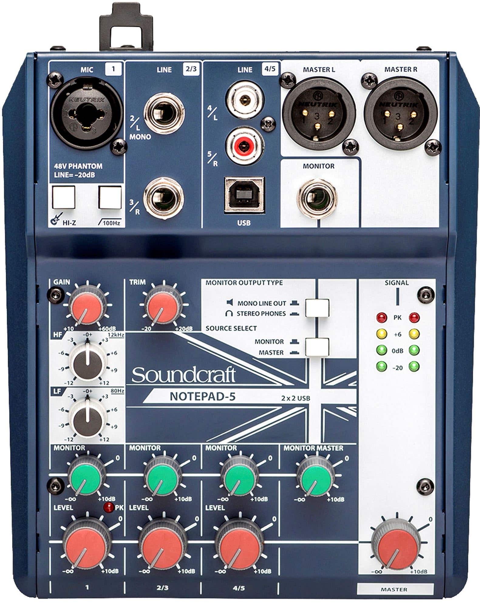 SoundCraft Notepad-5 Small Format 5-Input Analog Mixer with USB I/O
