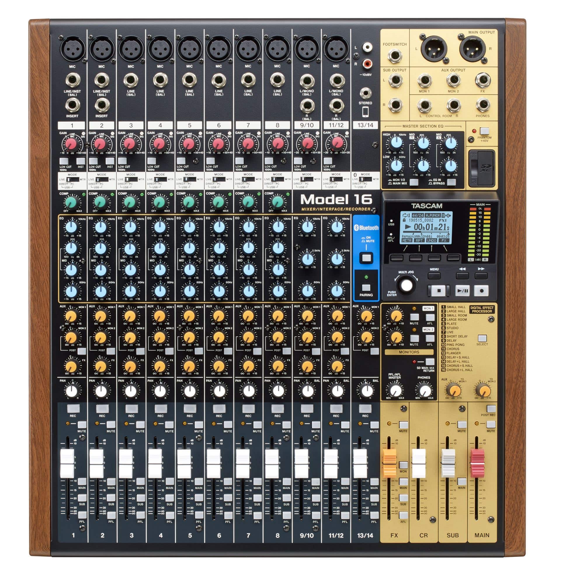 TASCAM Model 16 16-Channel Live And Recording 16 x 14 USB Mixer
