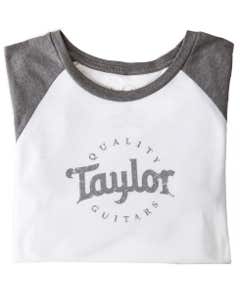 Taylor Ladies Baseball T, Grey Frost White