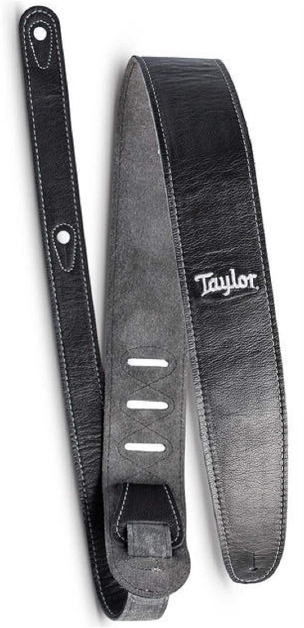 Taylor 2.5" Black Leather Strap Black Suede Back