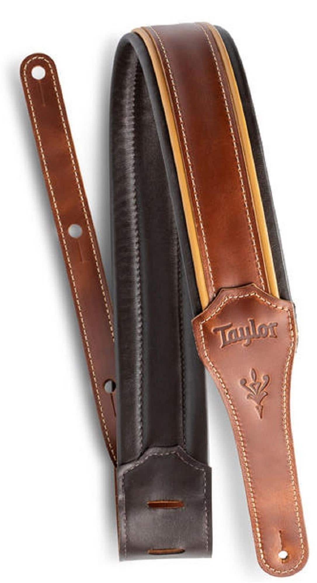 Taylor Century 2.5" Leather Strap Medium Brown with Butterscotch Black