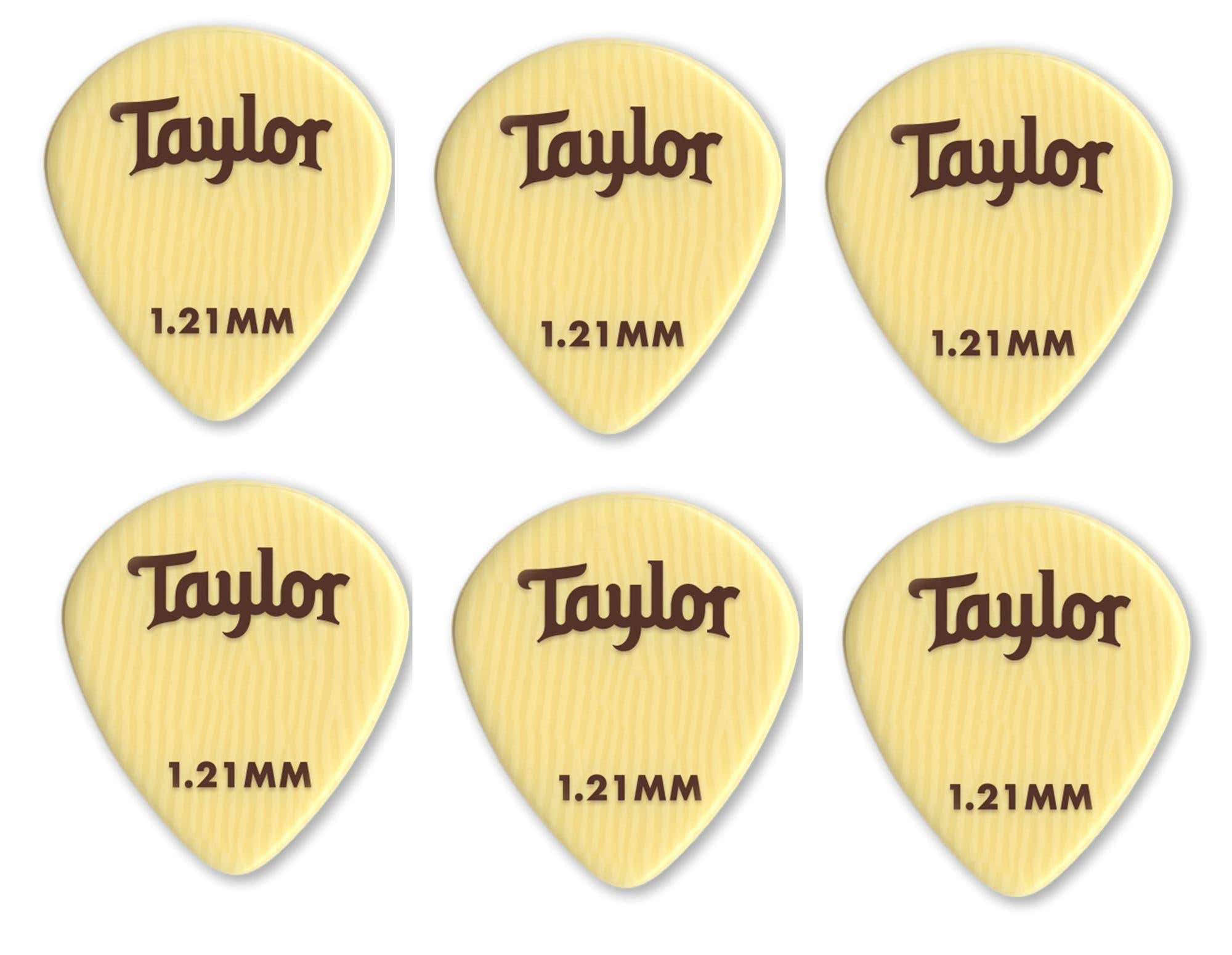 Taylor Premium Darktone Ivoroid 651 Guitar Picks 1.12mm 6 Pack