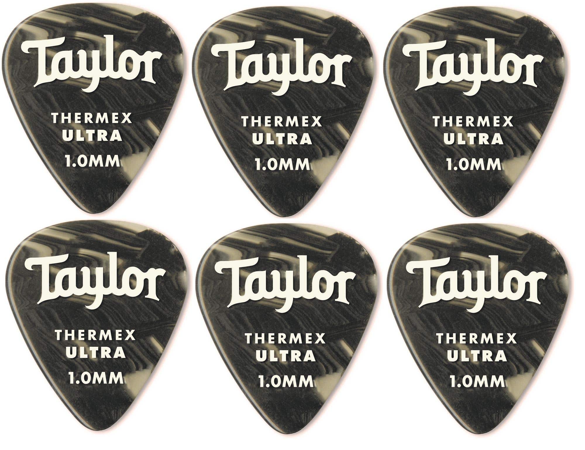 Taylor Darktone 351 Thermex Ultra Guitar Picks 6 Pack Black Onyx 1mm