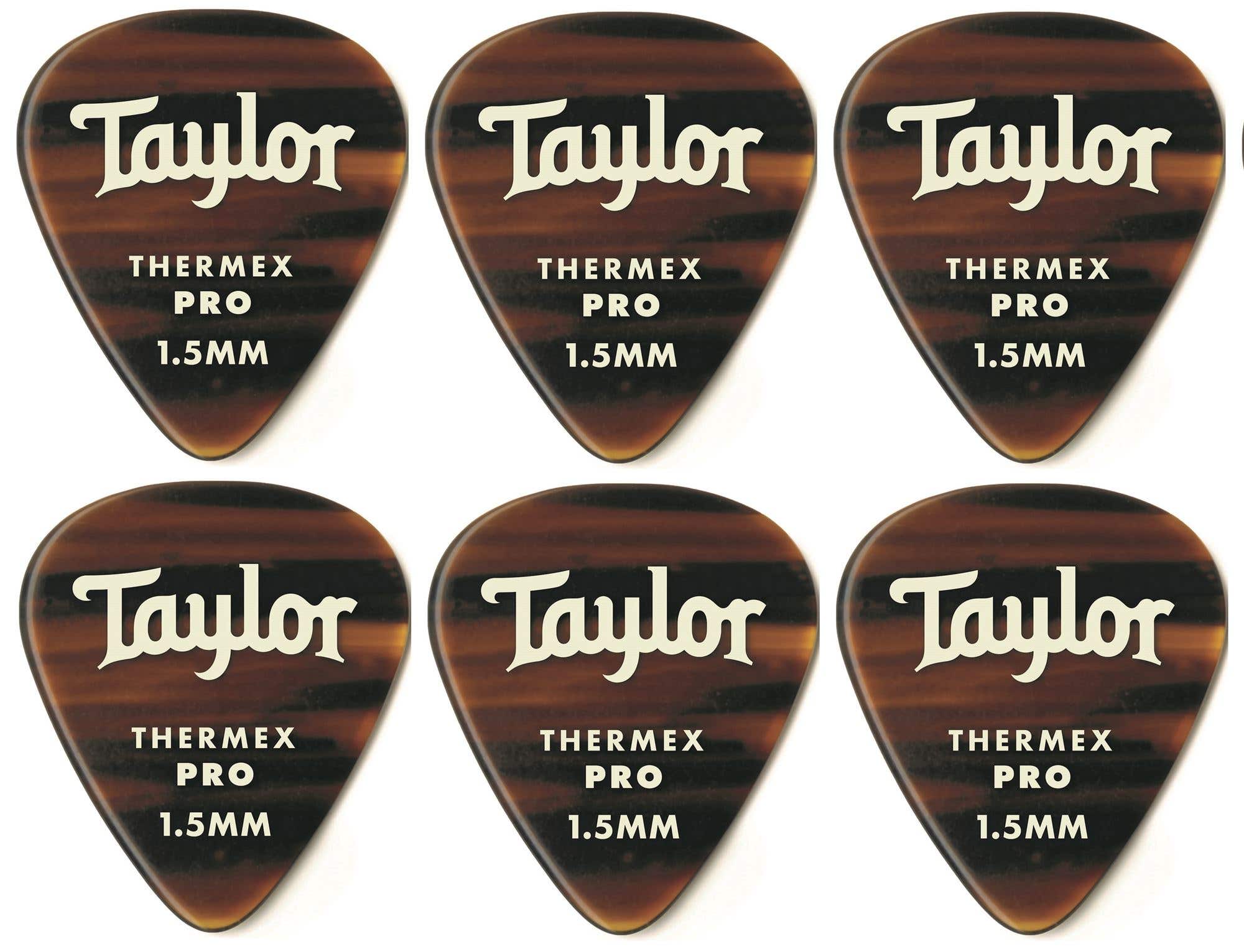 Taylor Premium 351 Thermex Pro Guitar Picks 6 Pack Tortoise Shell 1.5mm