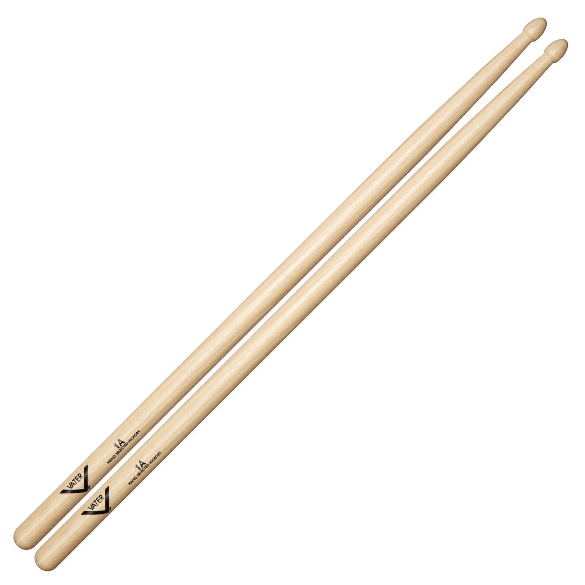 Vater VH1AW 1A Wood Tip Hickory Drum Sticks Pair