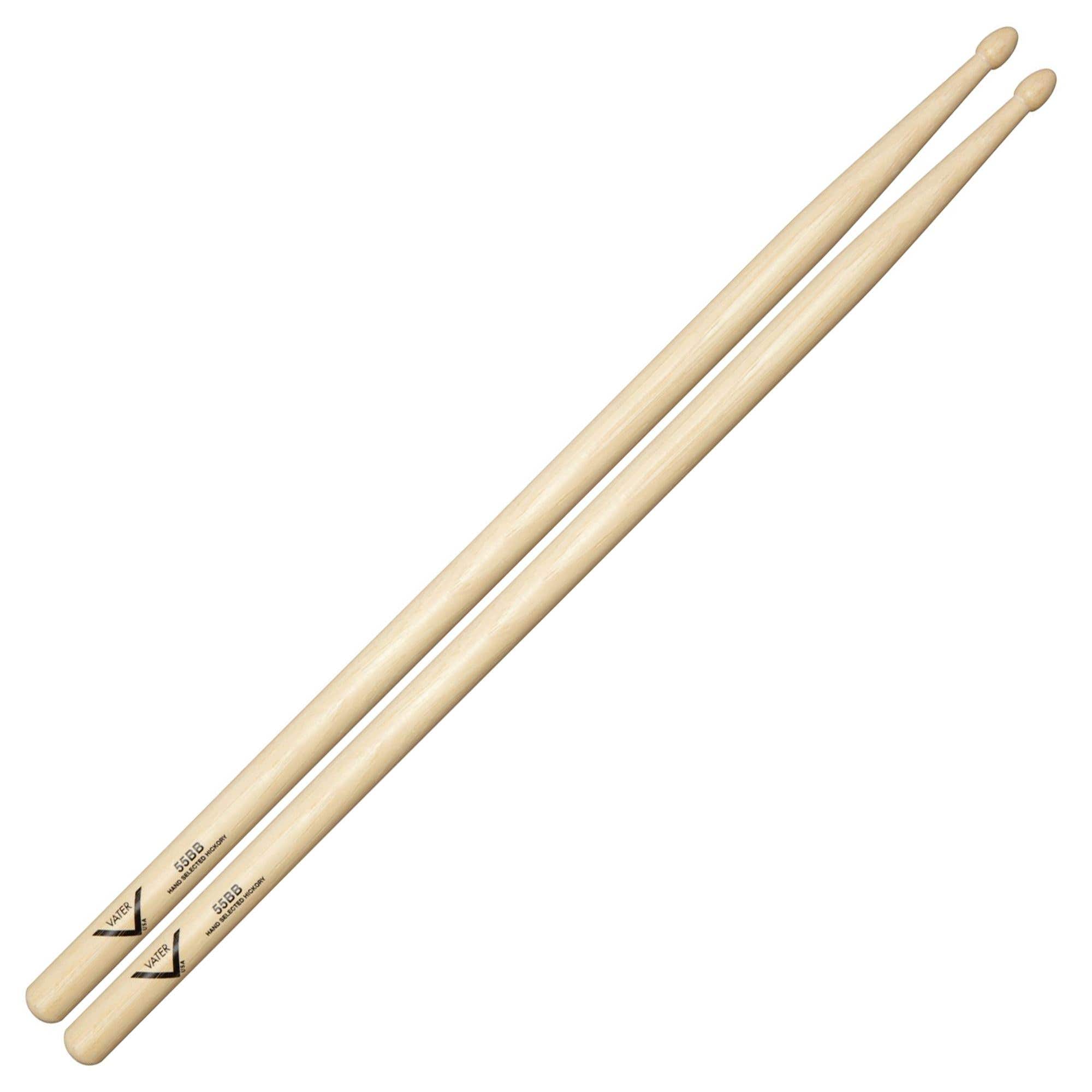 Vater VH55BB 55BB Hickory Drum Sticks Acorn Tip 16 1/2 Pair