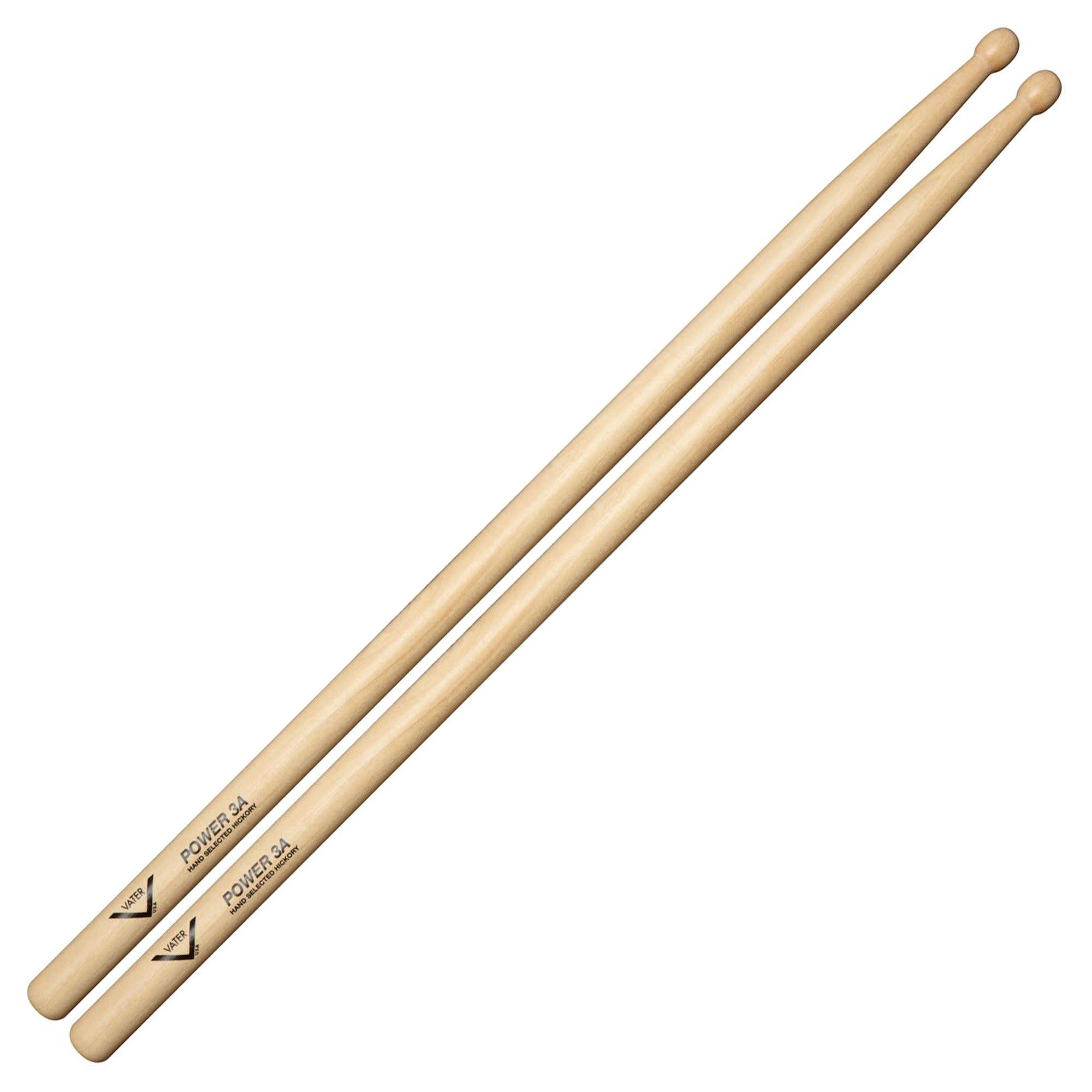 Vater Power 3A Hickory Wood Tip Drumsticks Pair