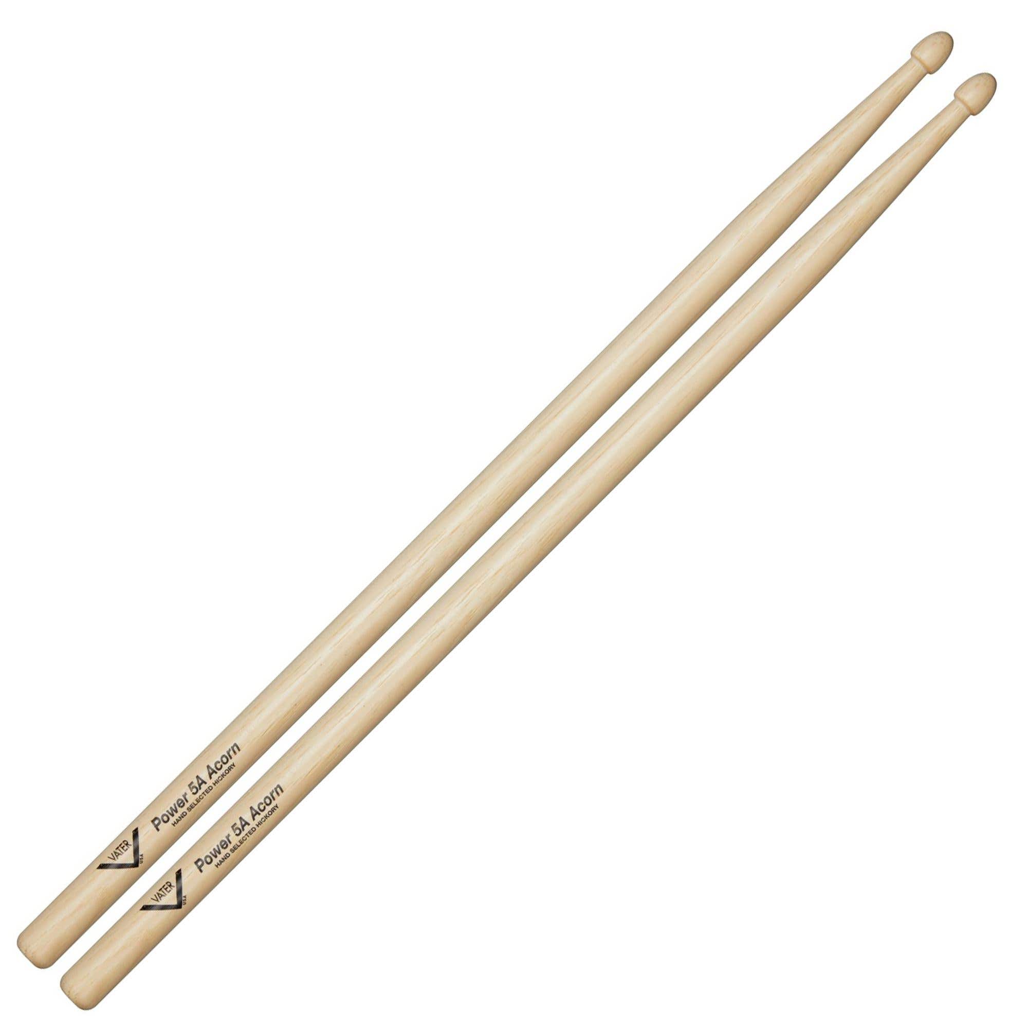 Vater VHP5A Power Hickory Acorn Wood Tip Drumsticks Pair