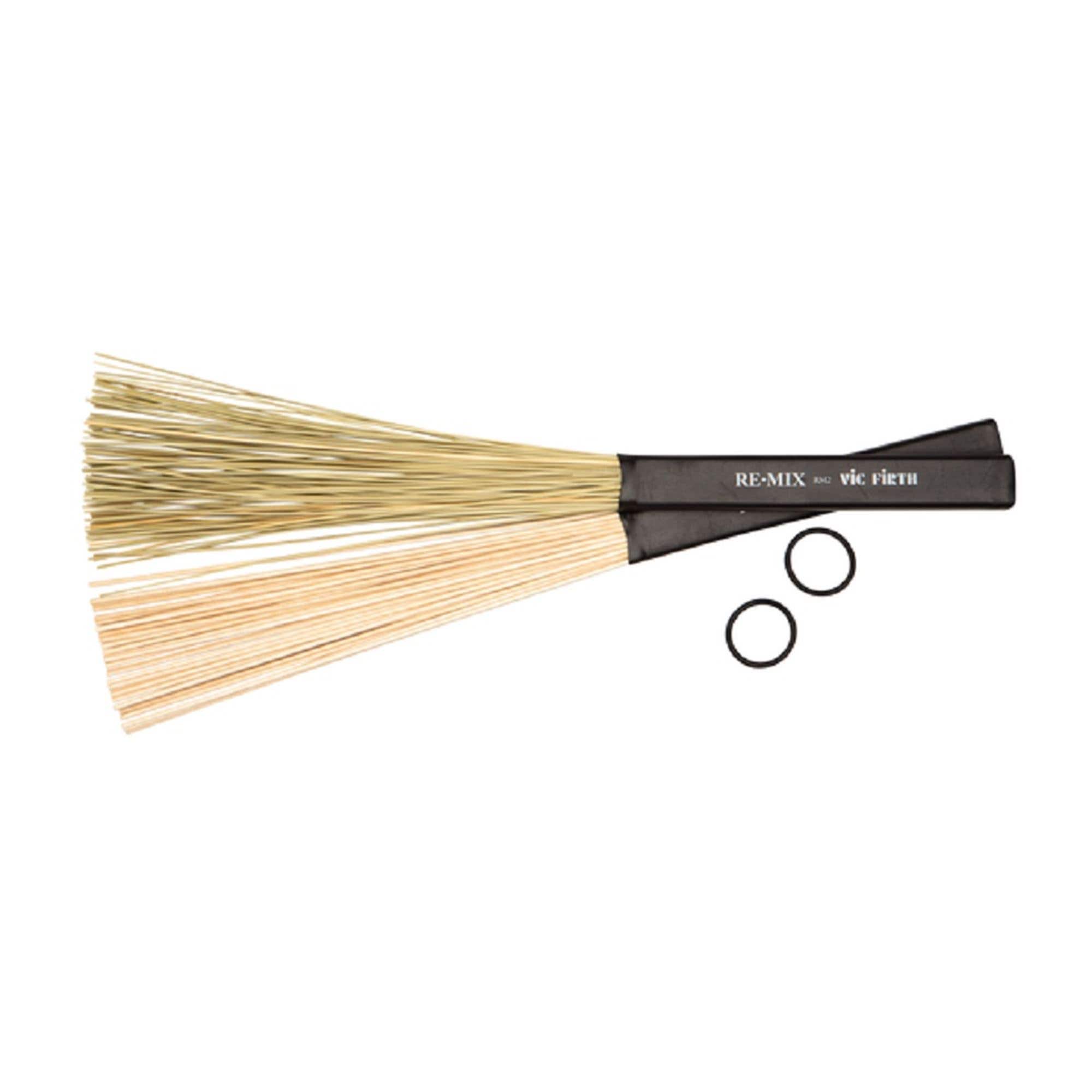 Vic Firth RE-MIX Brushes 2 Pair Combo Pak Grass Birch