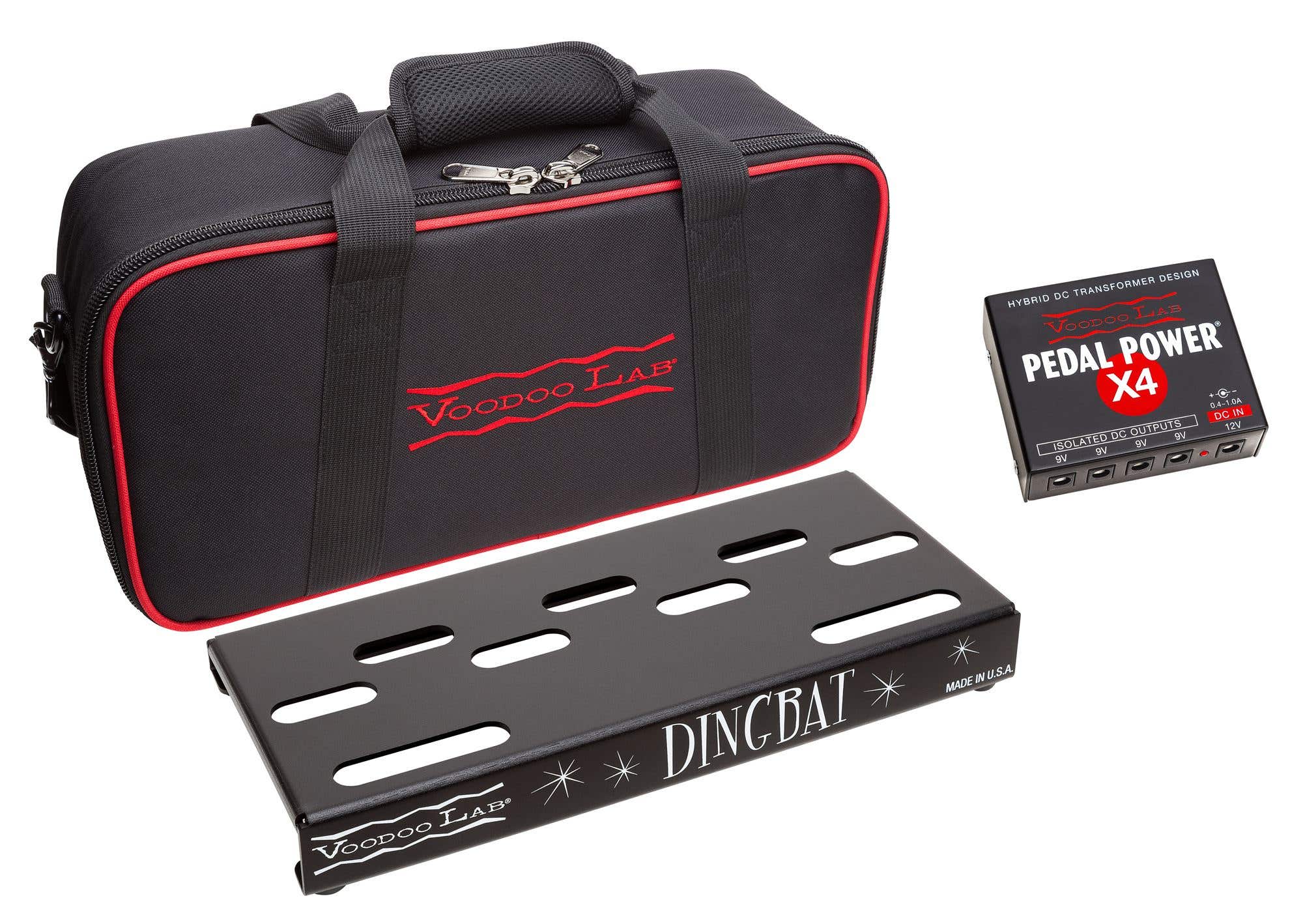 Voodoo Lab Dingbat Tiny Pedalboard with Pedal Power X4 and Gigbag