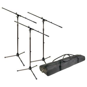 World Tour MSP300 Microphone Stand 3 Pack With Bag