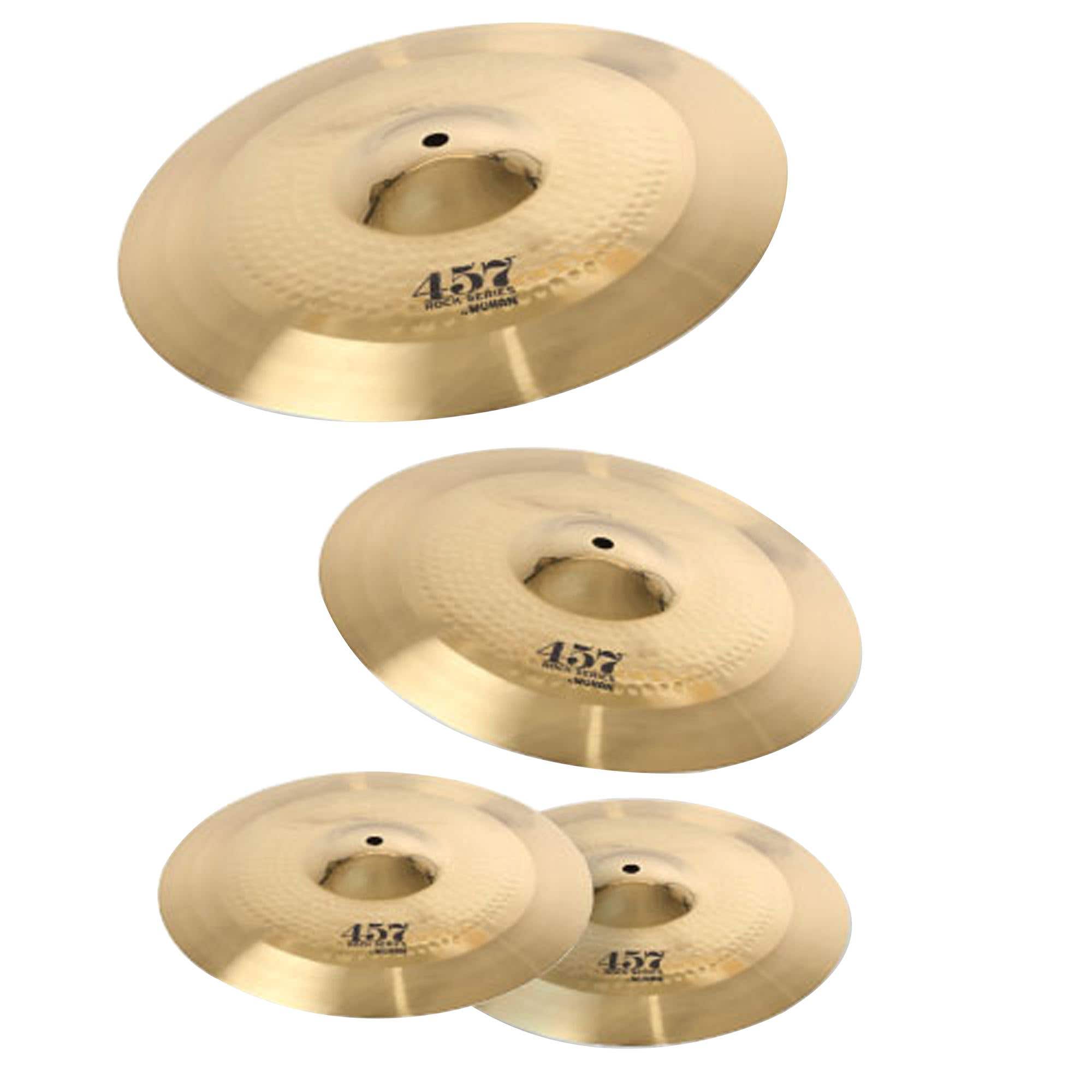 Wuhan 457 Rock Series Cymbal Set 14" Hi-Hats, 16" Crash and 20" Ride