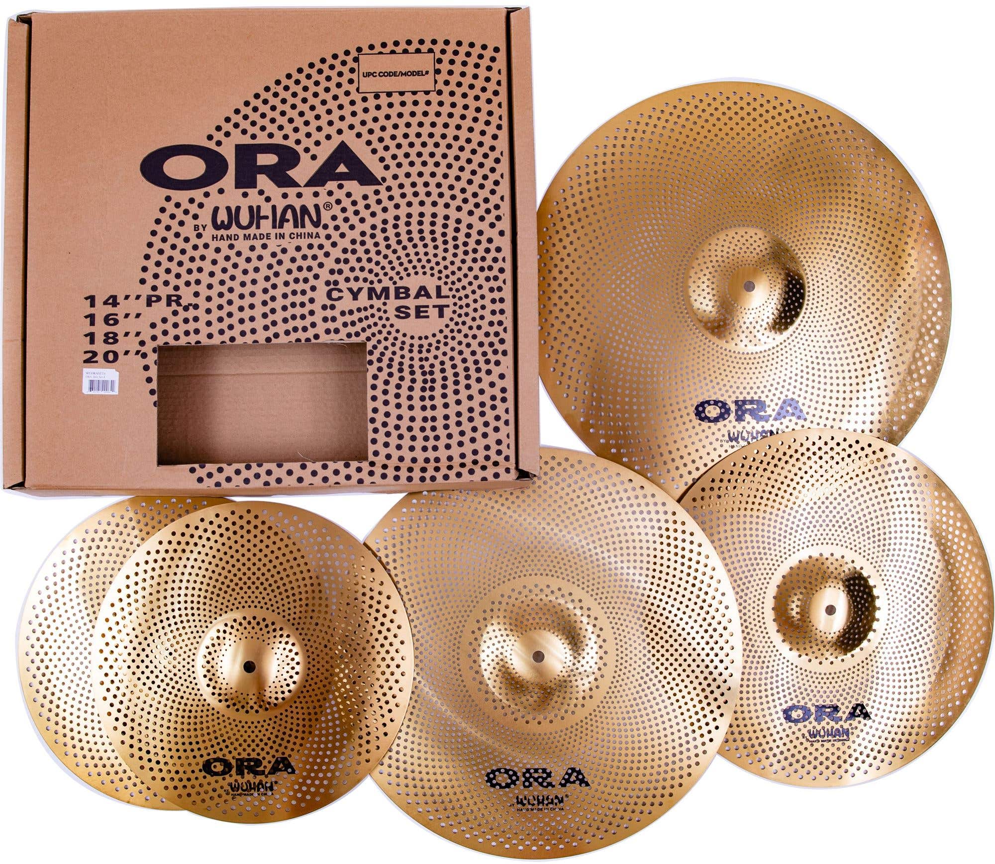 Wuhan Outward Reduced Audio Cymbal Set 14 Hi Hats 16 18 Crash 20 Ride