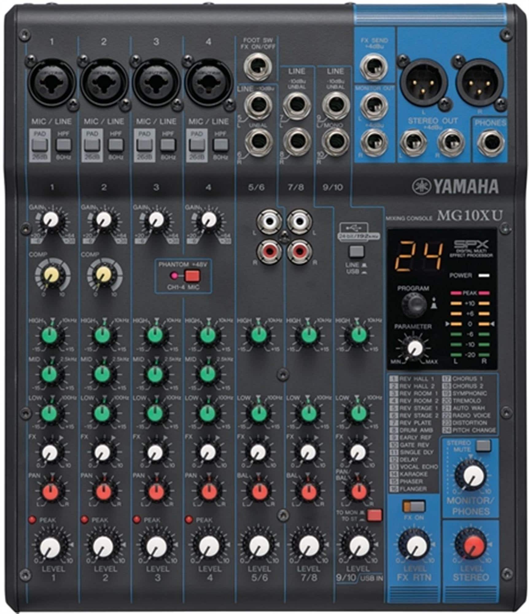 Yamaha MG10XU 10 Channel Stereo USB Mixer with Effects