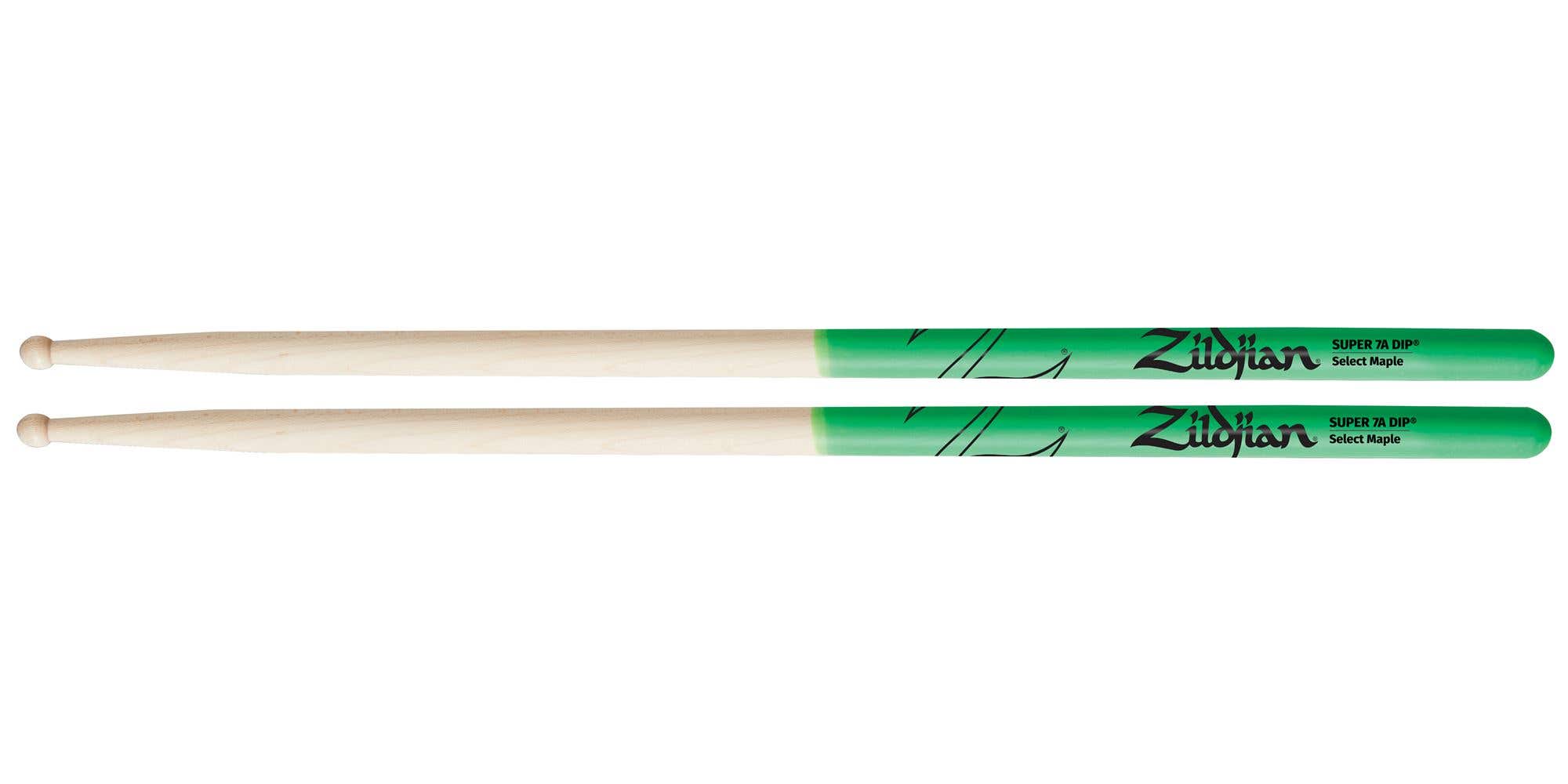 Zildjian Super 7A Maple Green DIP Drumsticks