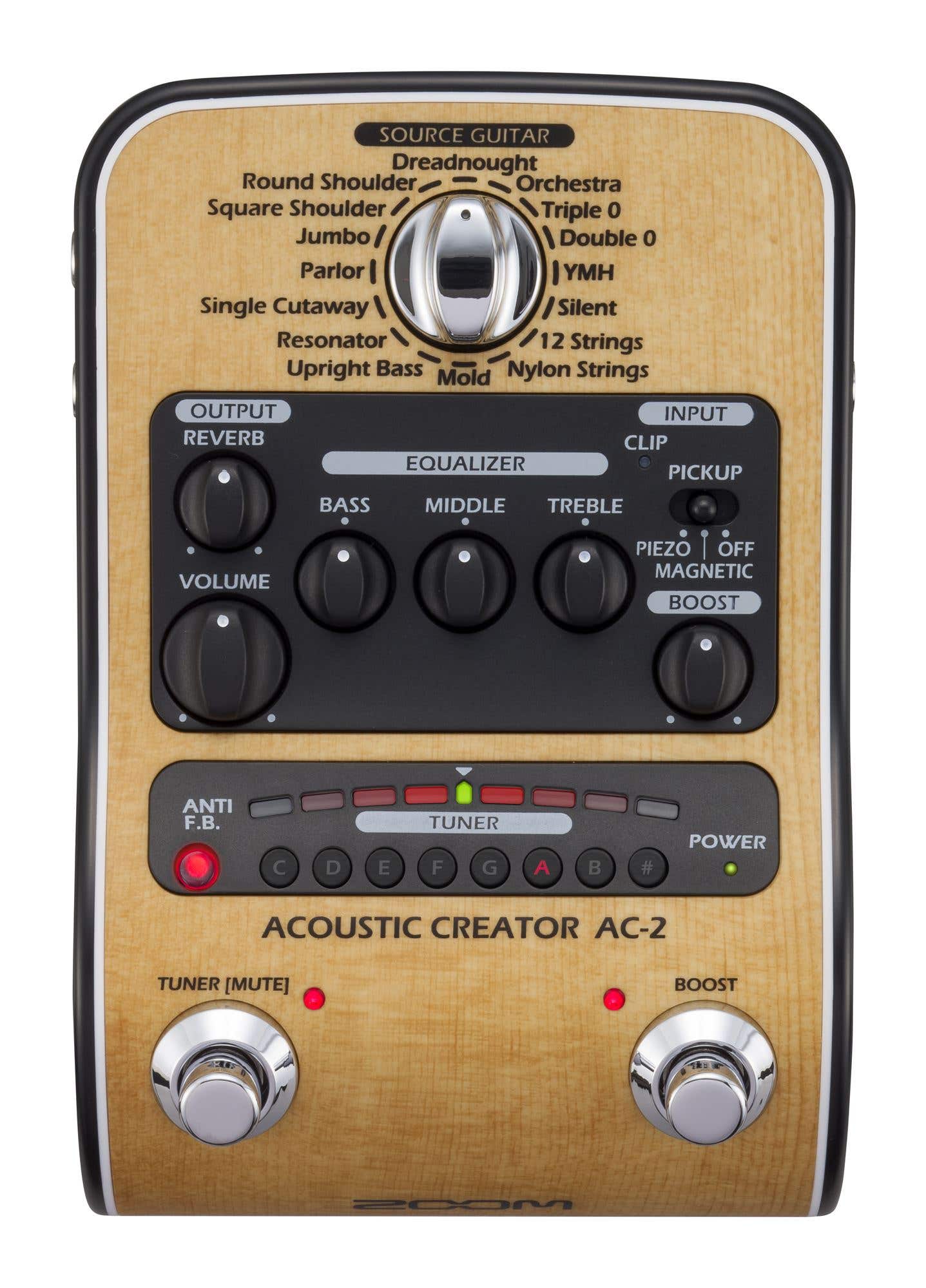 Zoom AC-2 Acoustic Creator Pedal With Sound Modeling And DI Box