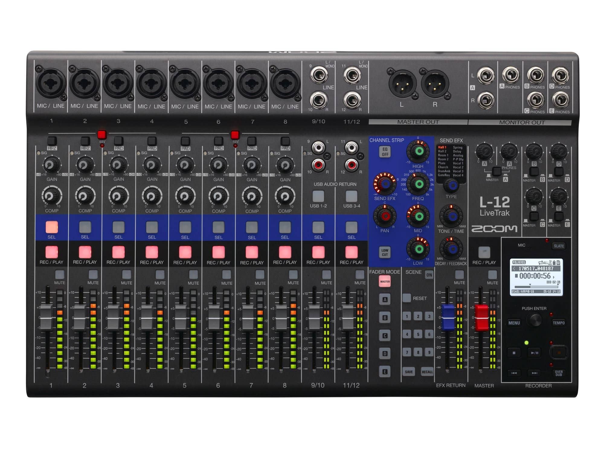 ZOOM LiveTrak L-12 12 Channel Digital Mixer And 12 Track Recorder