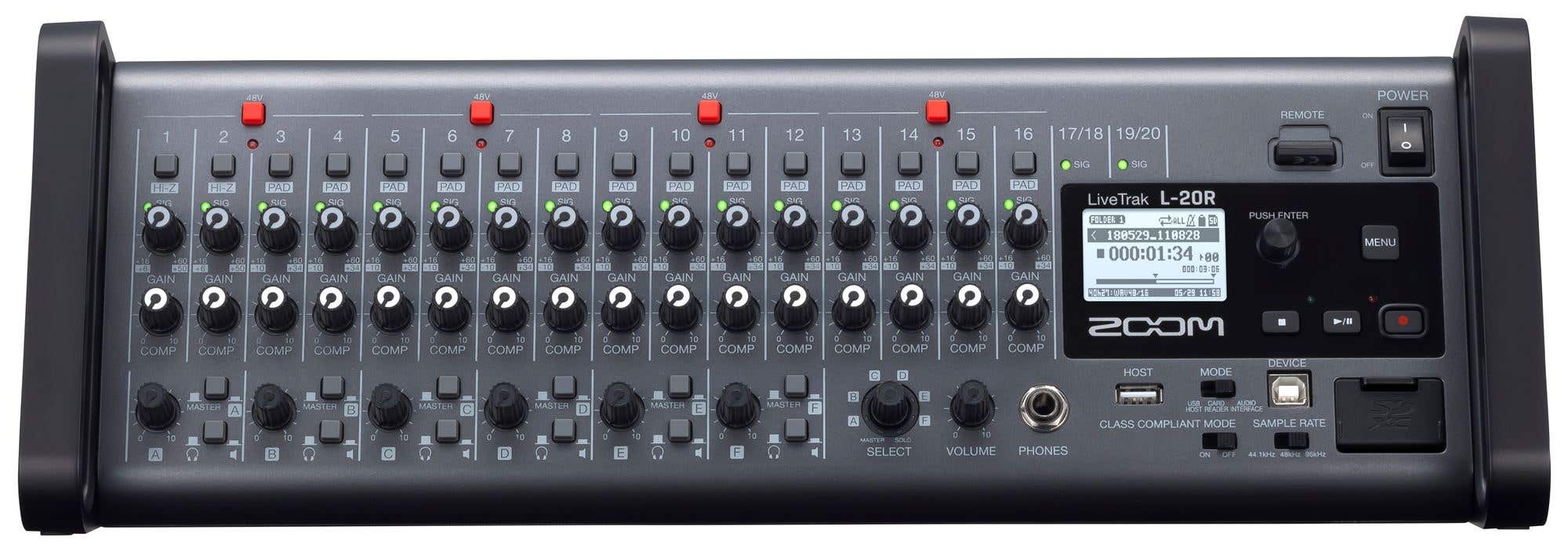 Zoom LiveTrak L-20R Portable Digital Mixer/Recorder