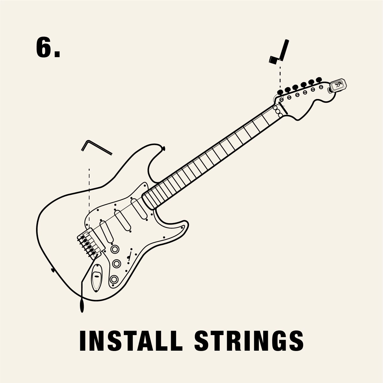 restringing a floyd rose electric guitar bridge