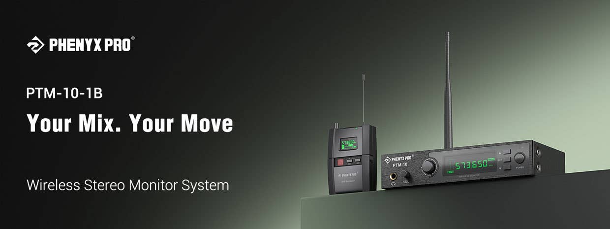 PTM-10-1B Your Mix. Your Move - Wireless Stereo Monitor System