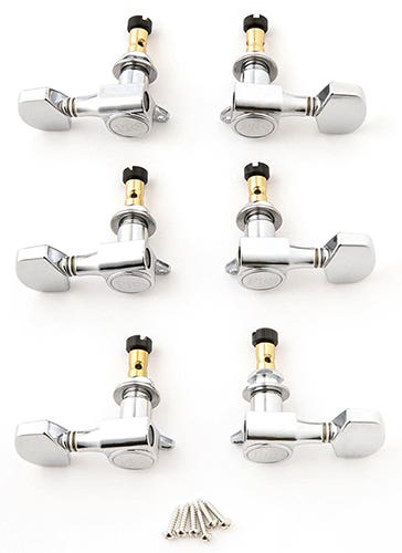 Chrome locking guitar tuning machines, set of six